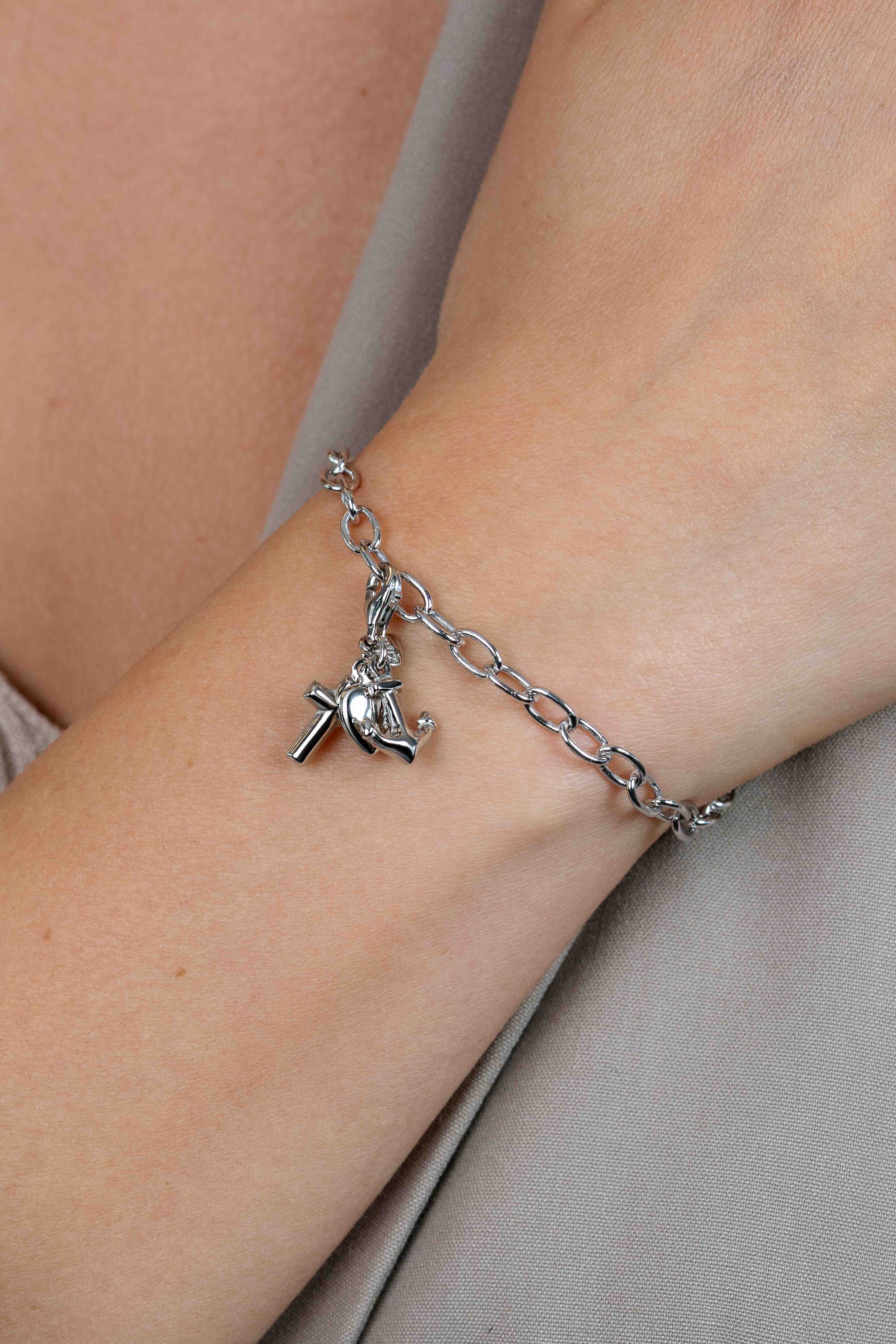 ZINZI Sterling Silver Bracelet 19cm for Charms CH-A3