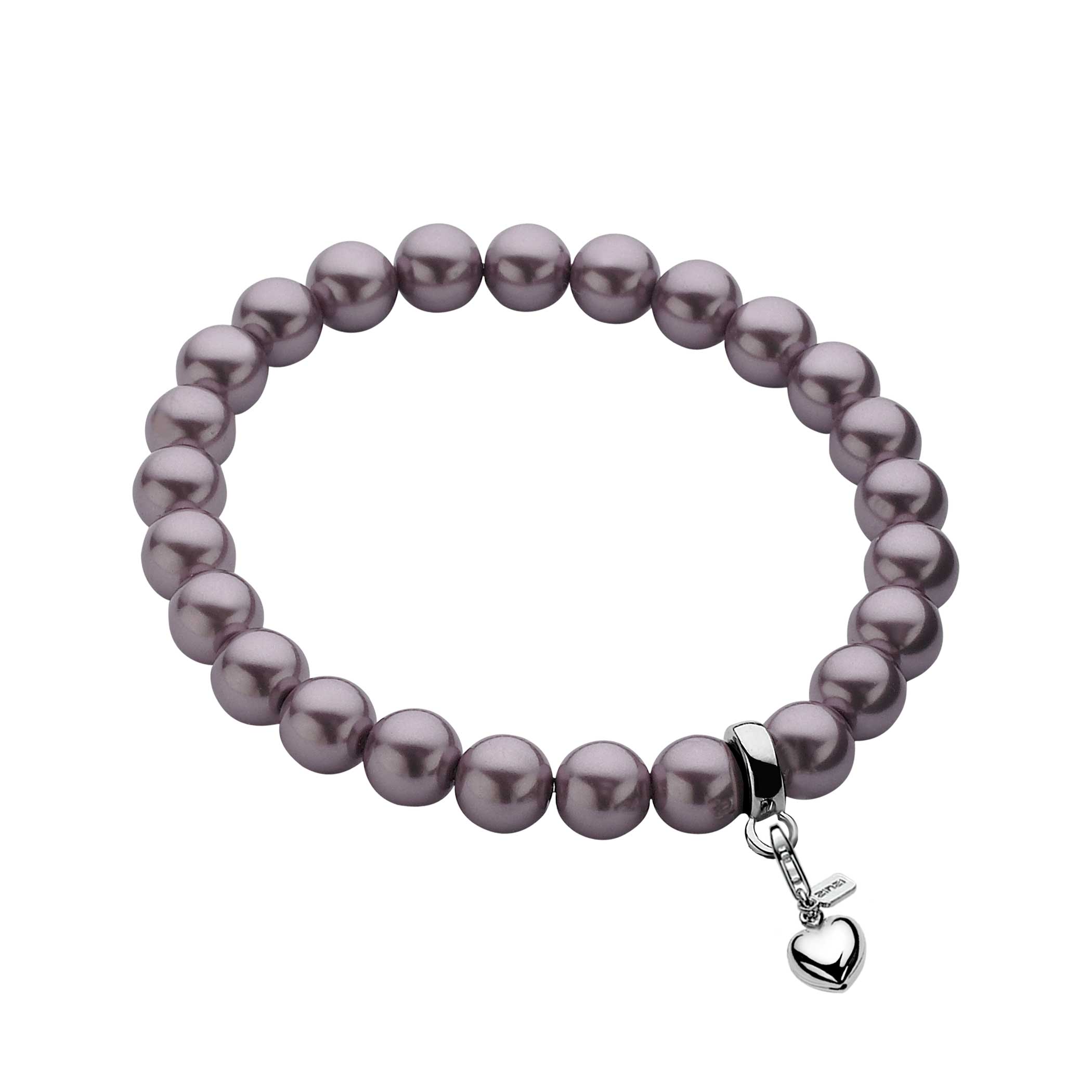 ZINZI Stretch Bracelet One-size Purple Pearls for Charms CH-A20P