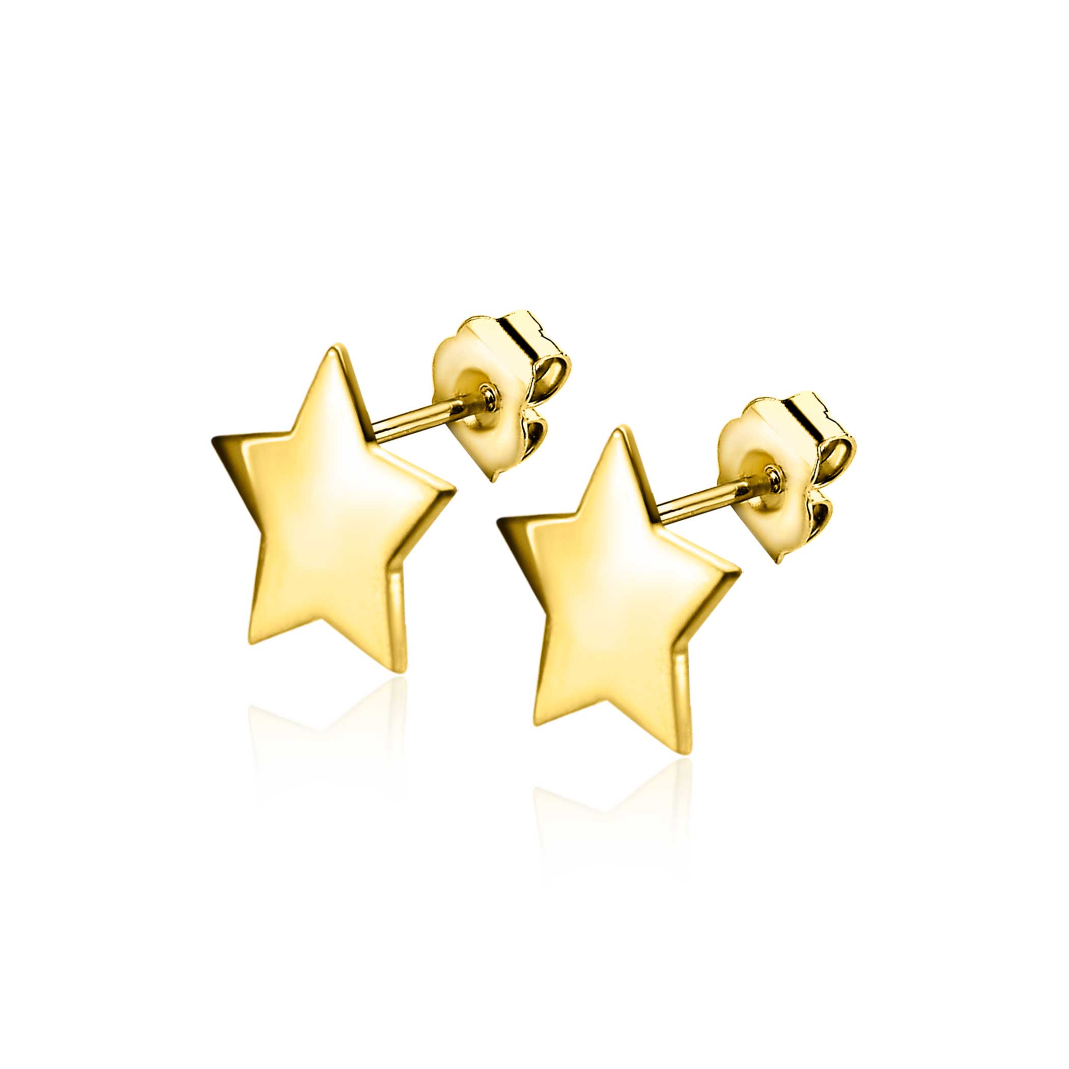 5,5mm ZINZI 14K Gold Star Stud Earrings ZGO315