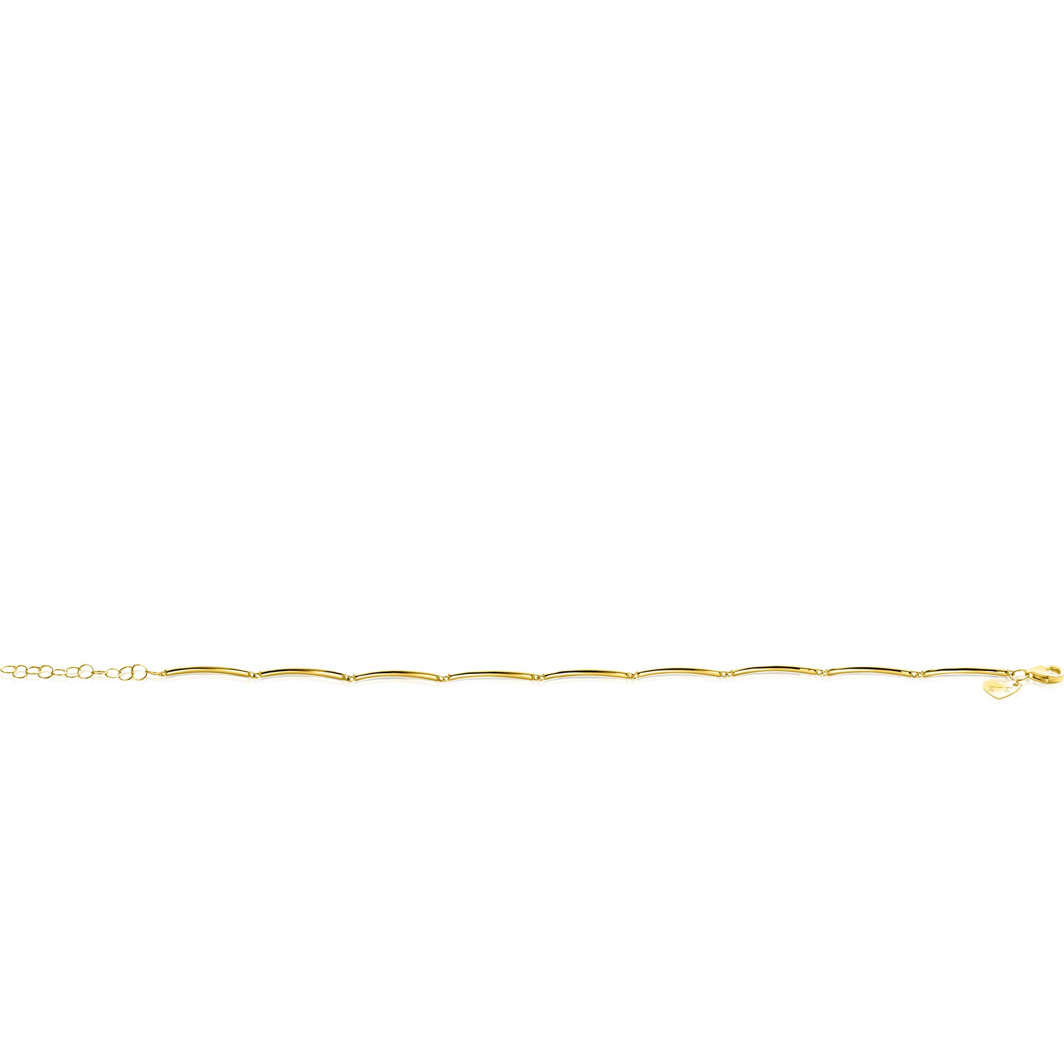 ZINZI 14K Gold Bracelet Rectangular Bars Square Tube 1,6mm width 16,5-19cm ZGA461