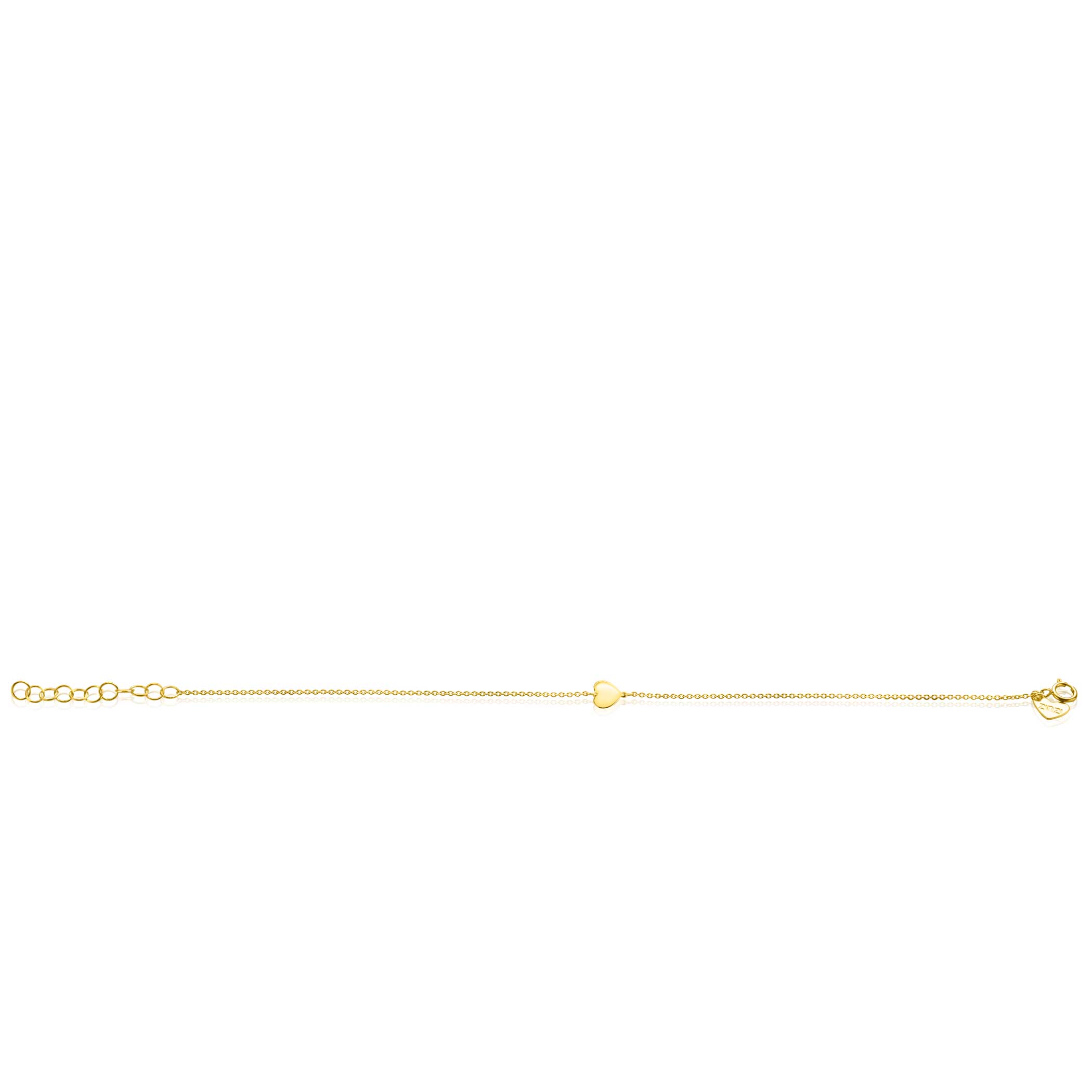 ZINZI 14K Gold Bracelet Heart Pendant 6mm ZGA312