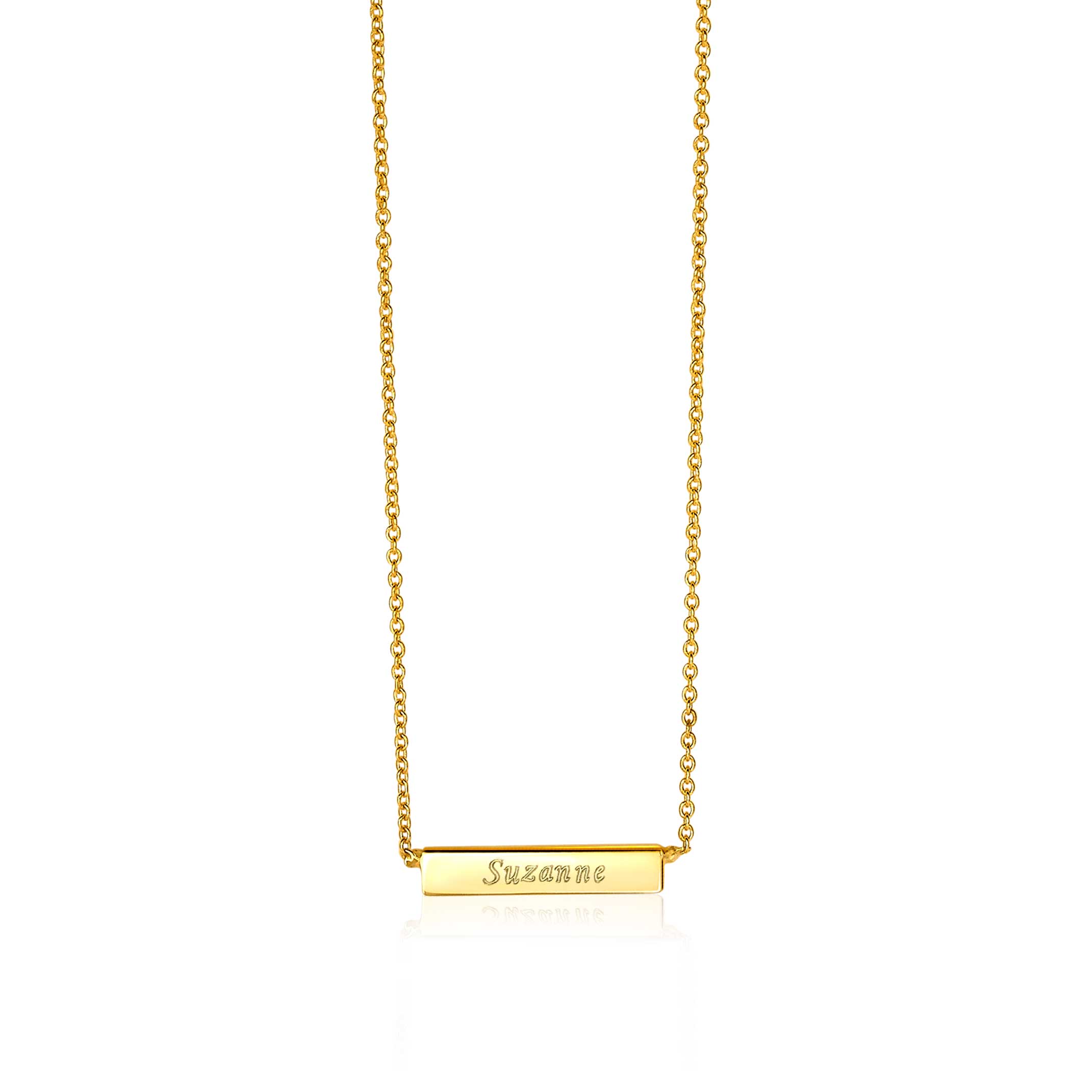 ZINZI 14K Gold Necklace Bar 42cm ZGC176