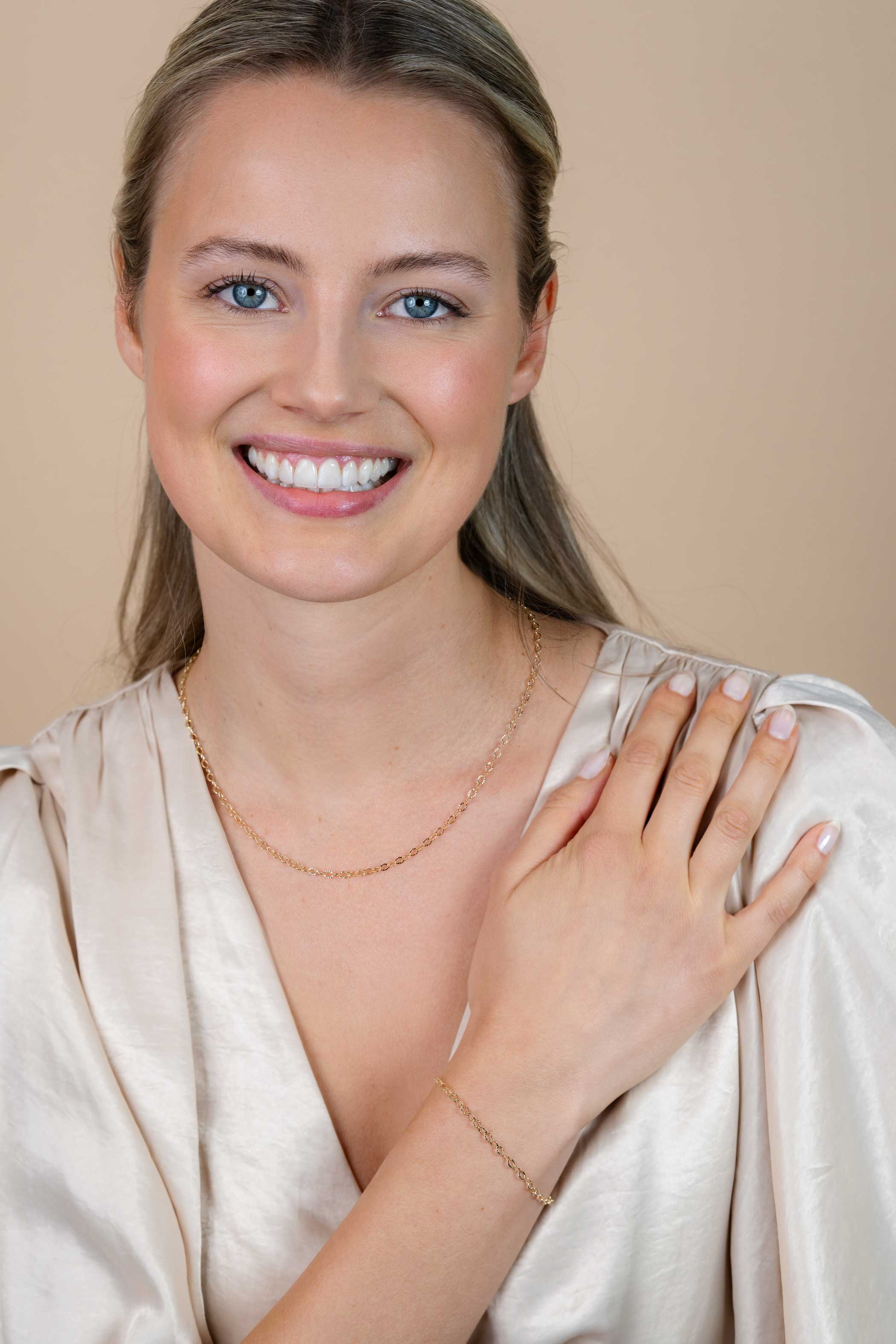 ZINZI GOLD collier ronde schakels gediamanteerd