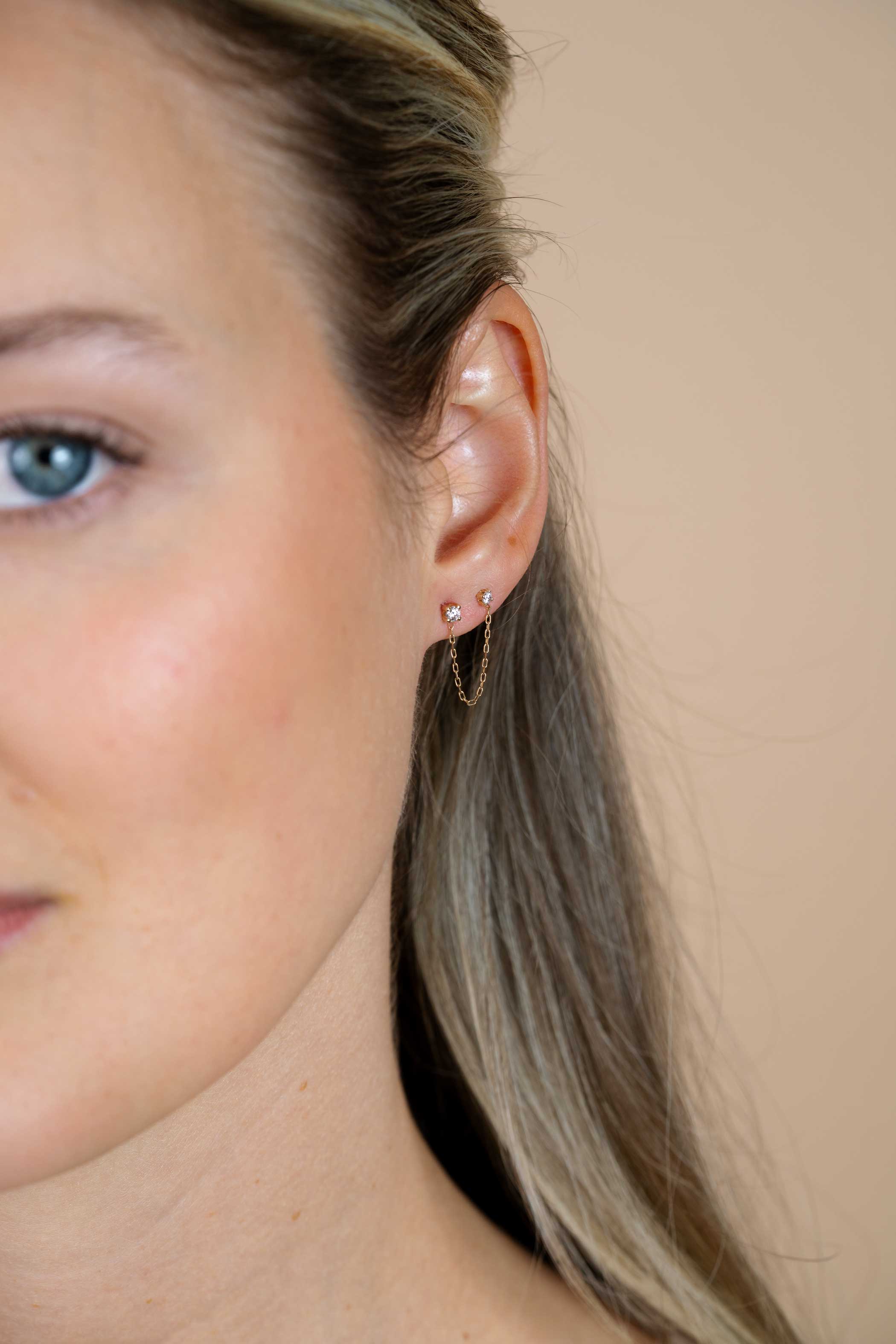 ZINZI GOLD oorkn. zirc.ketting ertussen PER STUK