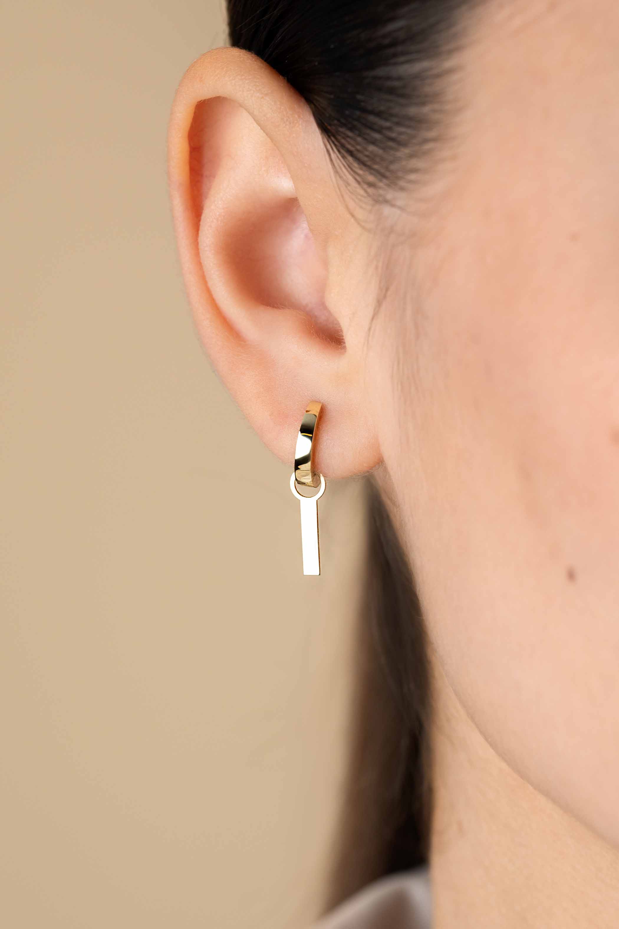 ZINZI 14K Gold Earrings Pendants Bar ZGCH479 (excl. hoop earrings)