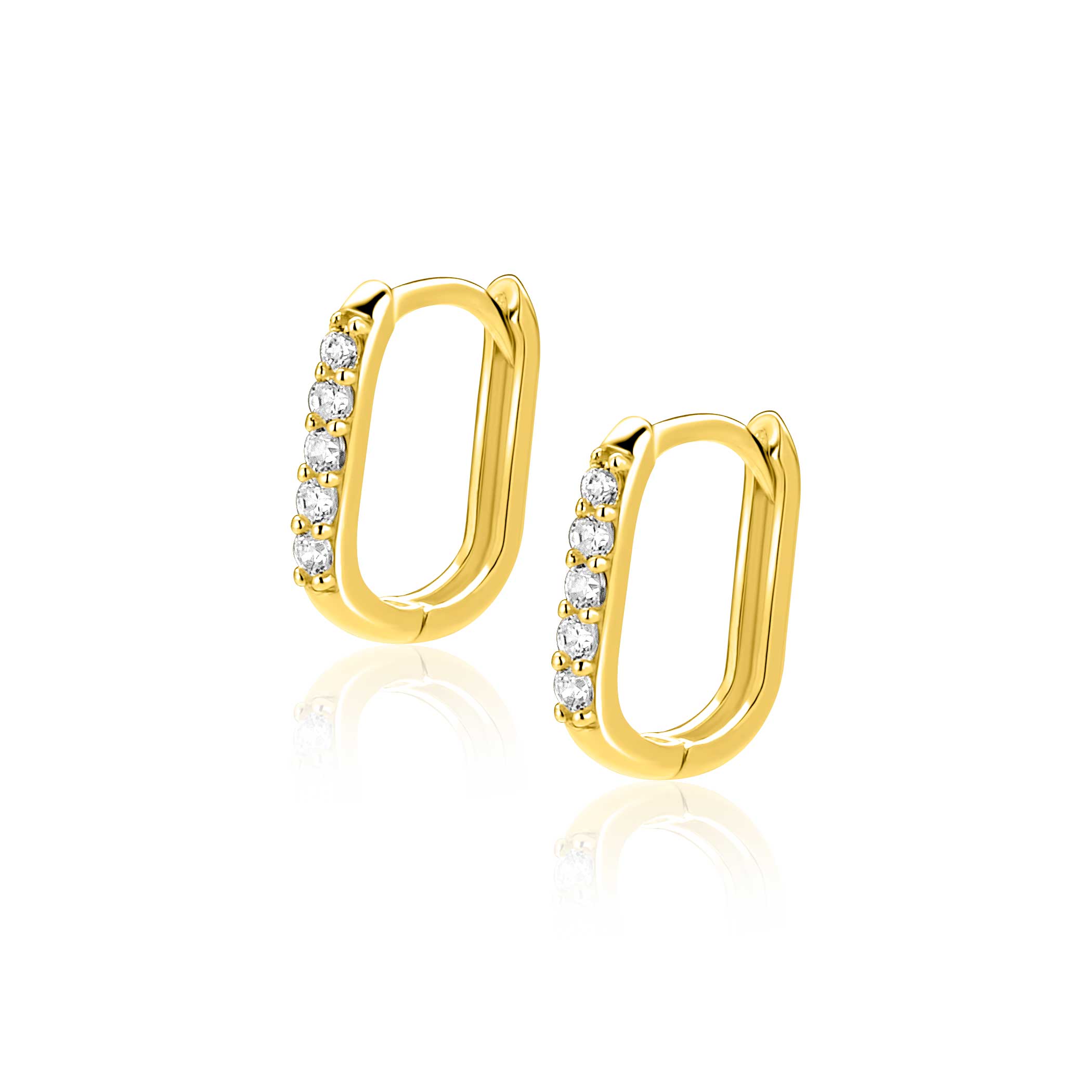 ZINZI GOLD klapcreolen rechthoek zirc.12.5x2mm