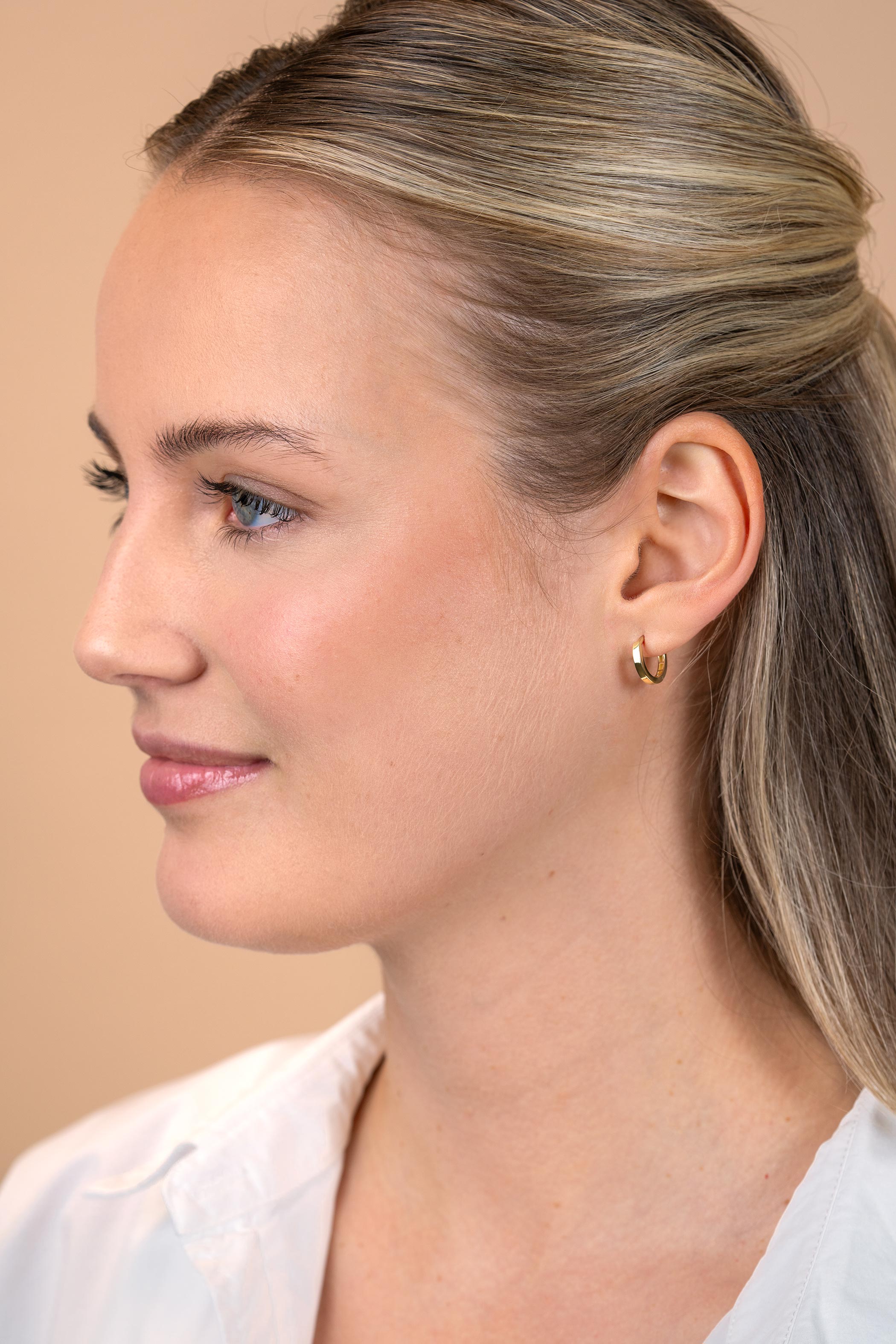 ZINZI GOLD klapcreolen glad 13x2mm