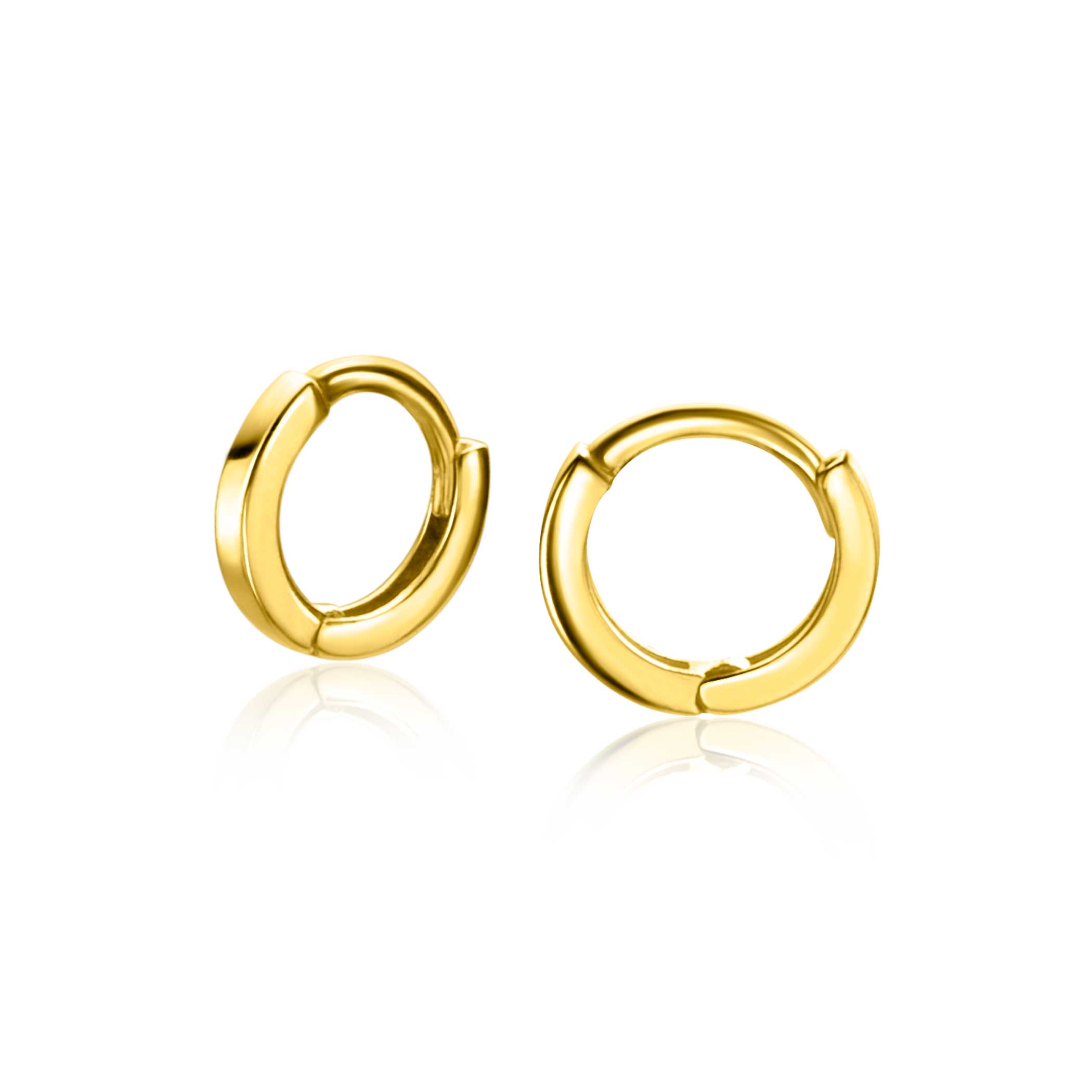 8mm ZINZI 14K Gold Hoop Earrings Square Tube 8 x 1,3mm ZGO410