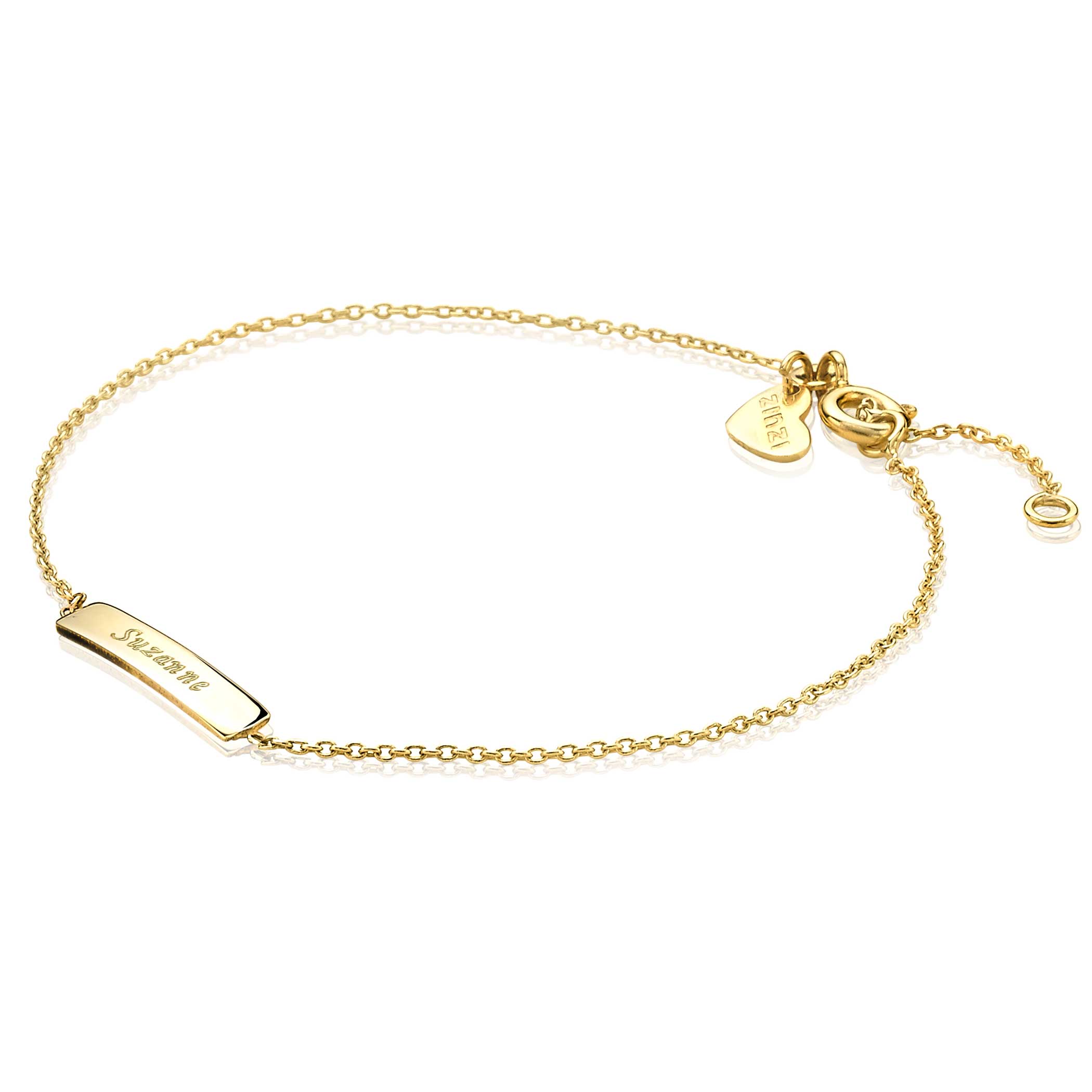 ZINZI 14K Gold Bracelet Flat Bar ZGA176