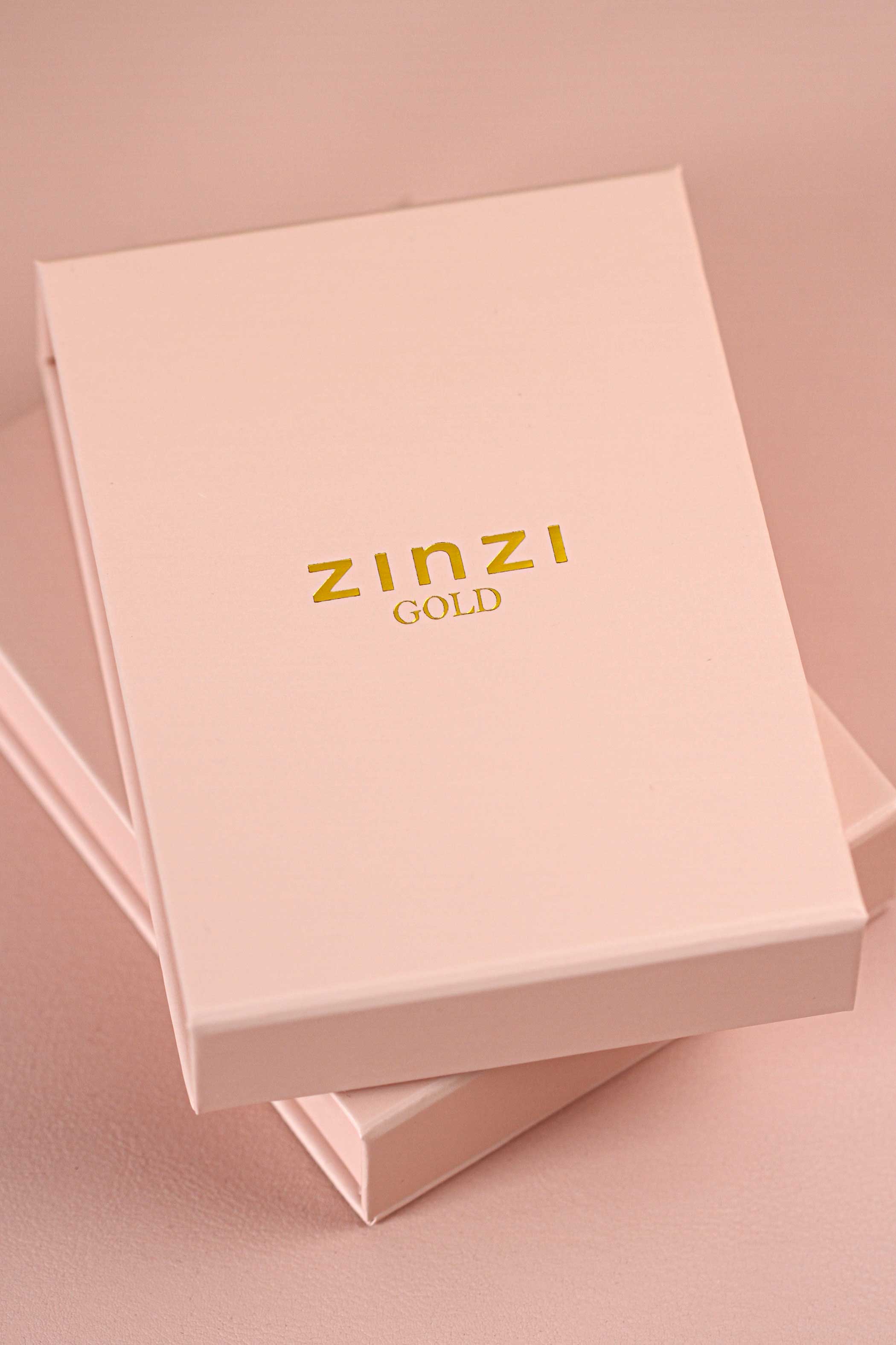 ZINZI 14K Gold Necklace Fine White Light Blue and Dark Blue Zirconias 45cm ZGC381