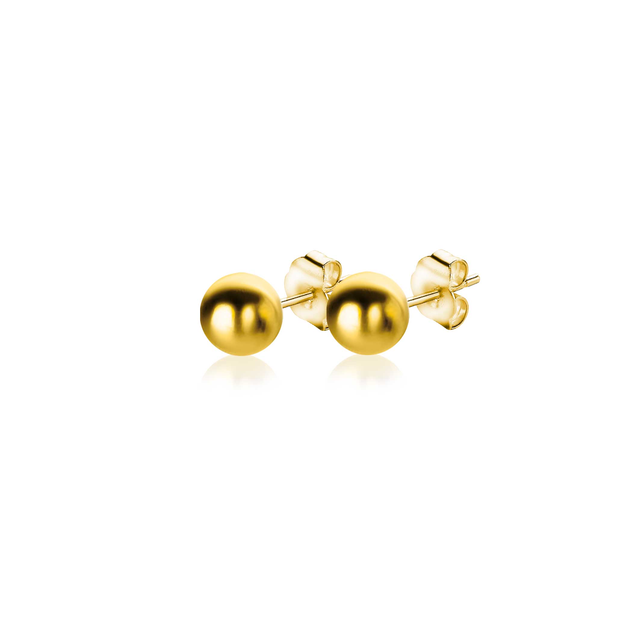 3mm ZINZI 14K Gold Bead Stud Earrings ZGO393