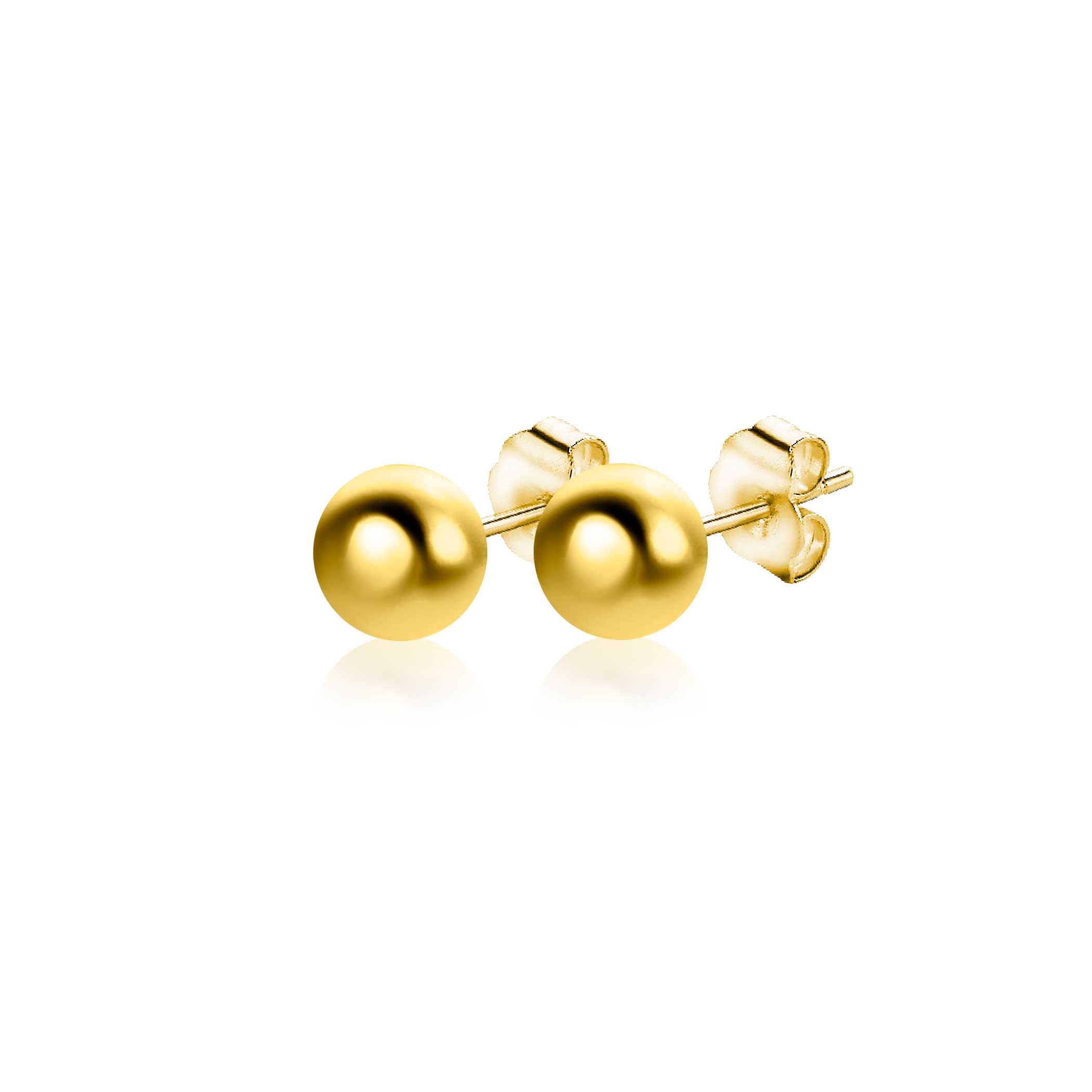 4mm ZINZI 14K Gold Bead Stud Earrings ZGO394