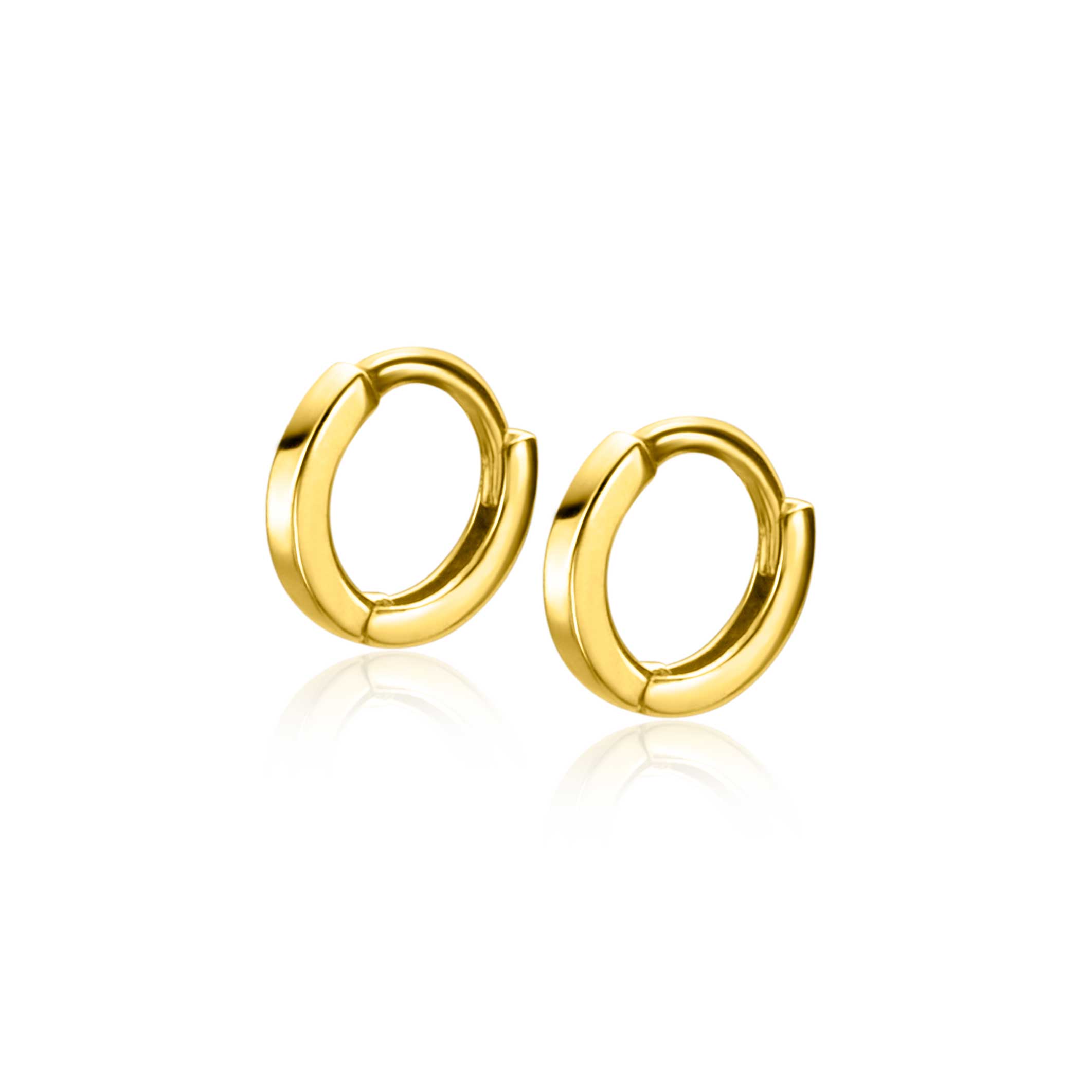 8mm ZINZI 14K Gold Hoop Earrings Square Tube 8 x 1,3mm ZGO410