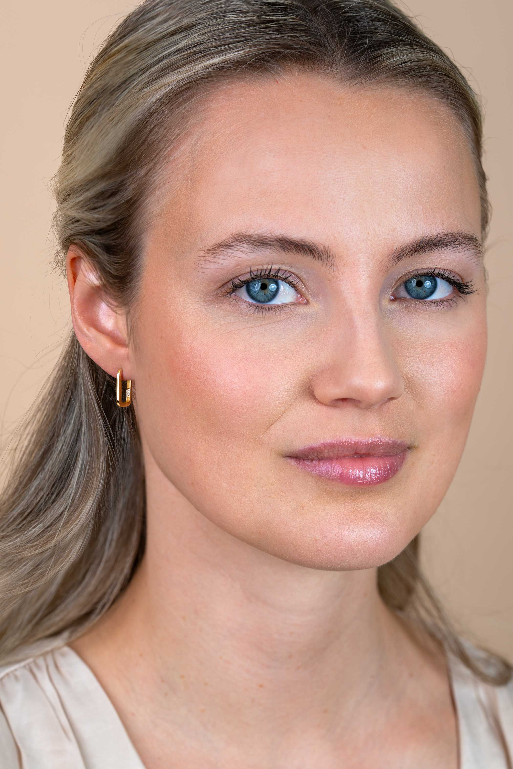 16mm ZINZI 14K Gold Rectangular Hoop Earrings Square Tube 16x2mm ZGO362