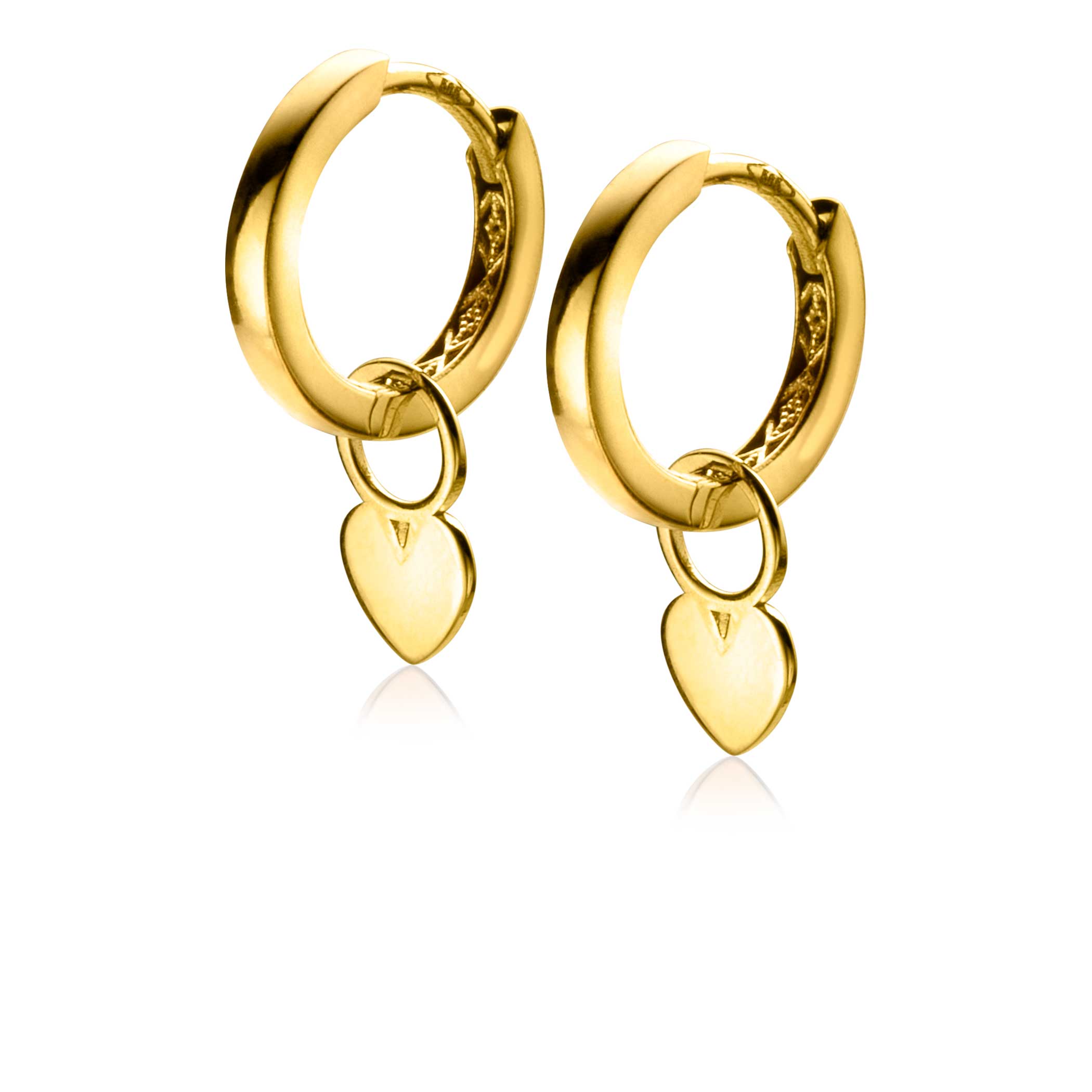 ZINZI 14K Gold Earrings Pendants Heart 5,5mm ZGCH389 (excl. hoop earrings)