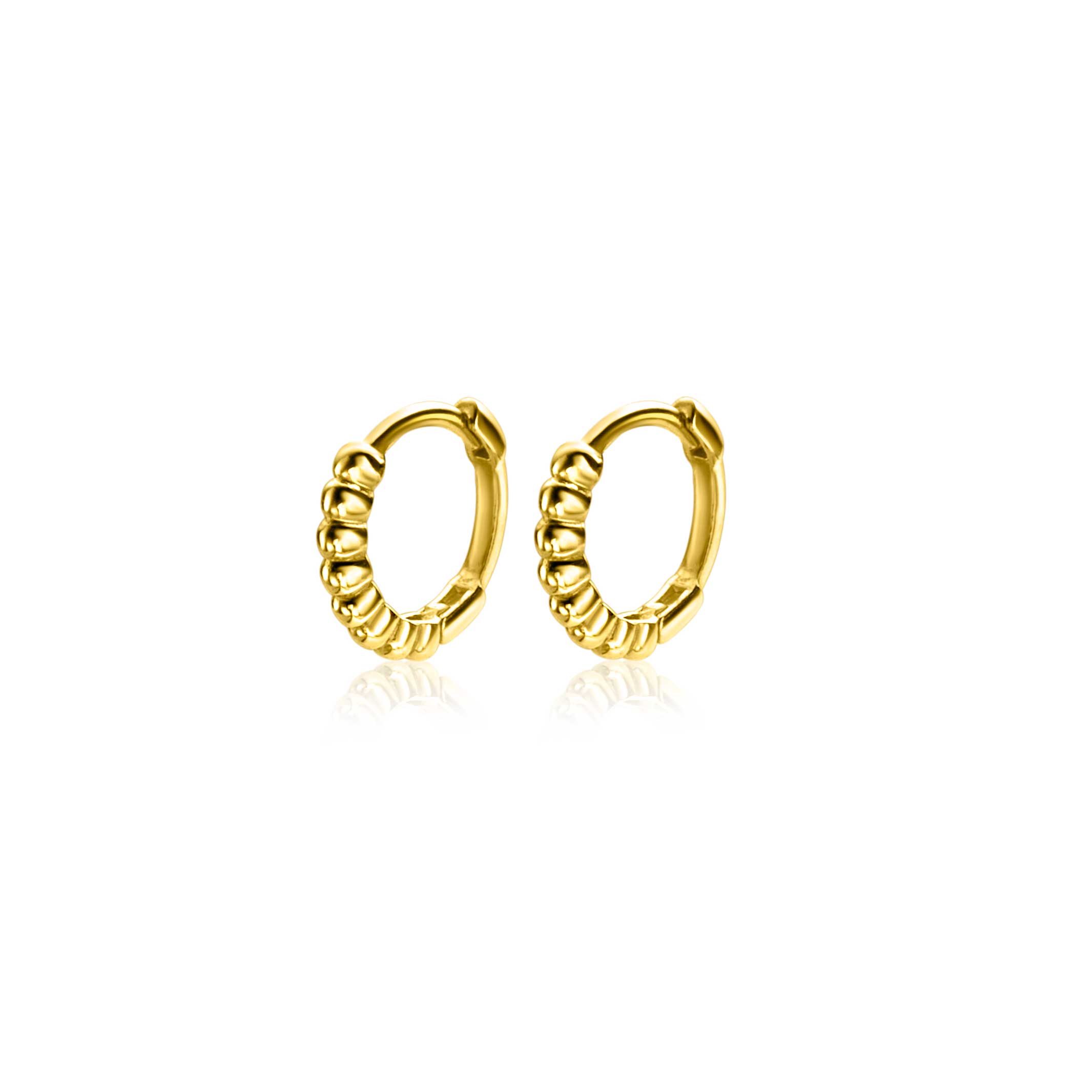 10mm ZINZI 14K Gold Hoop Earrings Beads 10 x 1,7mm ZGO399CR