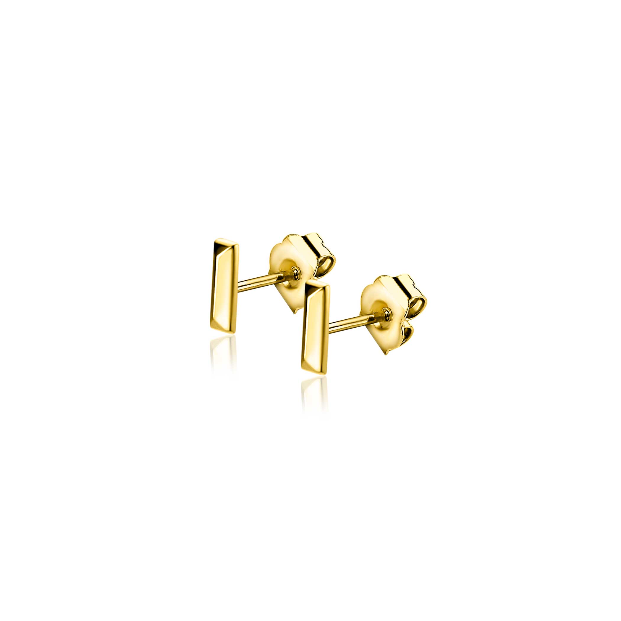 4,5mm ZINZI 14K Gold Stud Earrings Rectangular Stud ZGO477