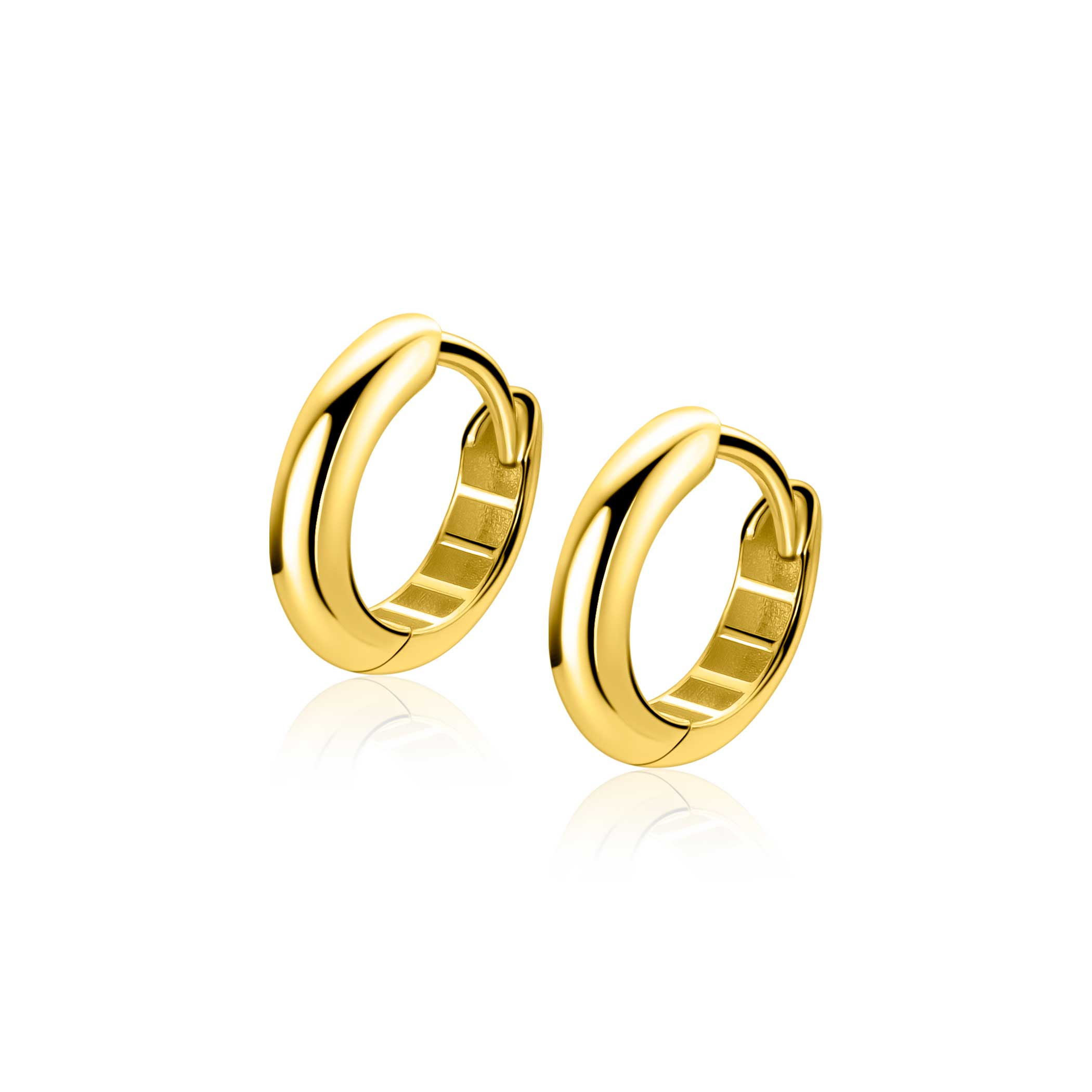 ZINZI GOLD klapcreolen halfronde buis 12x3mm