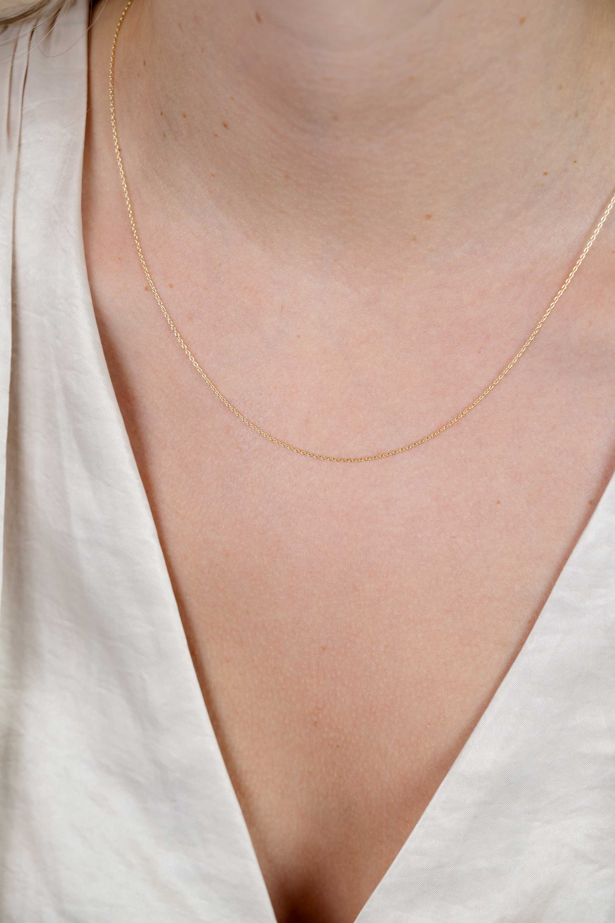 45cm ZINZI 14K Gold Anchor Necklace 0,9mm width ZGLA45-09