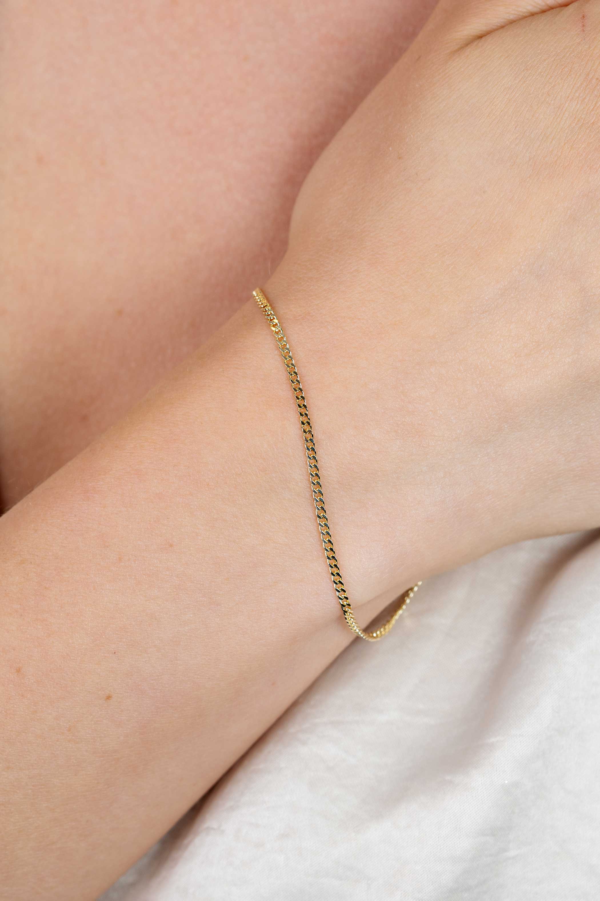 ZINZI 14K Gold Curb Chain Bracelet 2,2mm width ZGA293