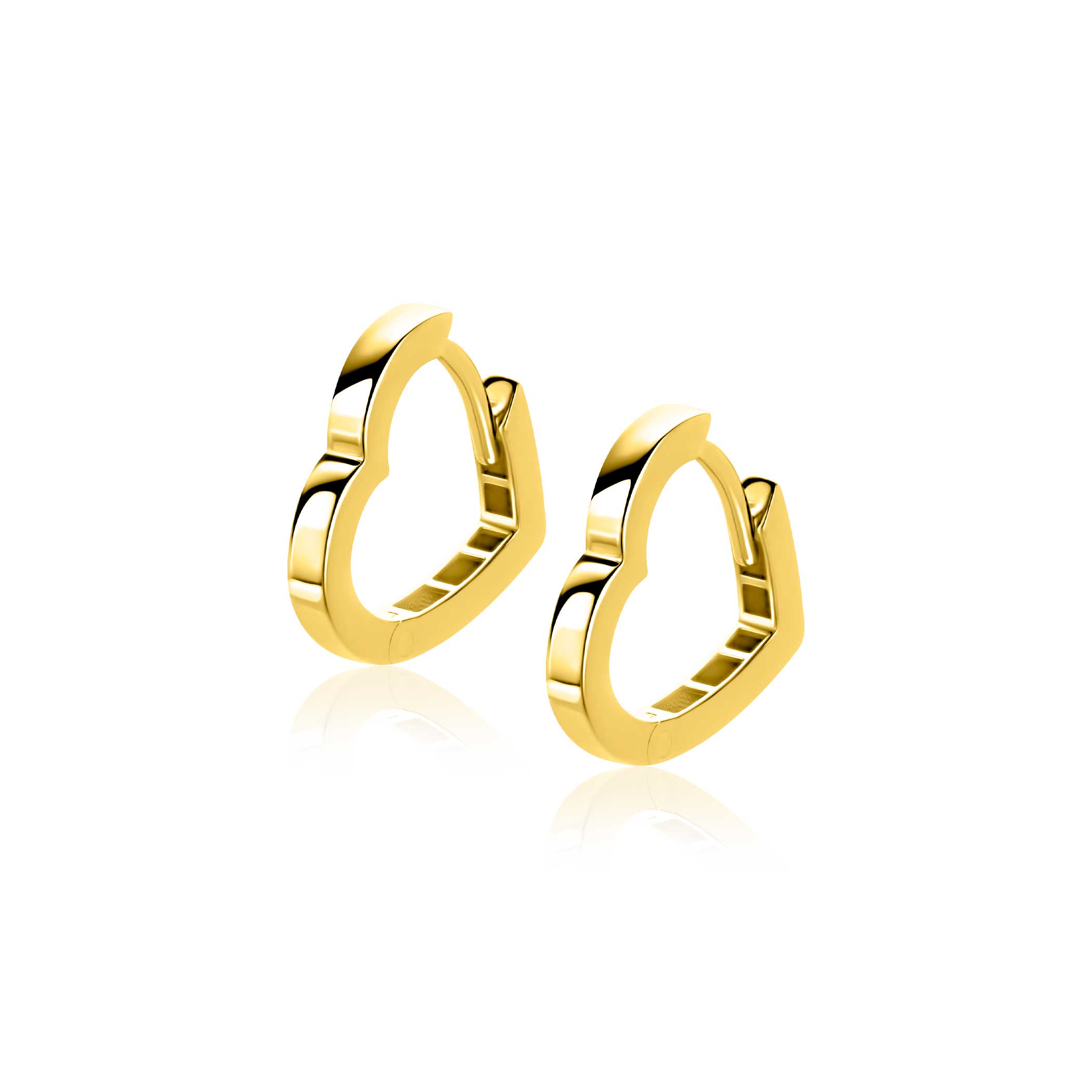 ZINZI GOLD klapcreolen in hartvorm 15x2mm