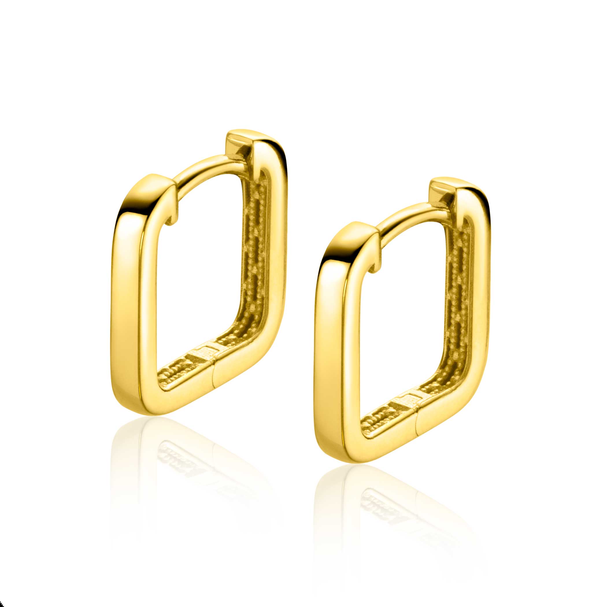 12mm ZINZI Gold 14K Gold Square Hoop Earrings Square Tube 12 x 1,7mm ZGO323