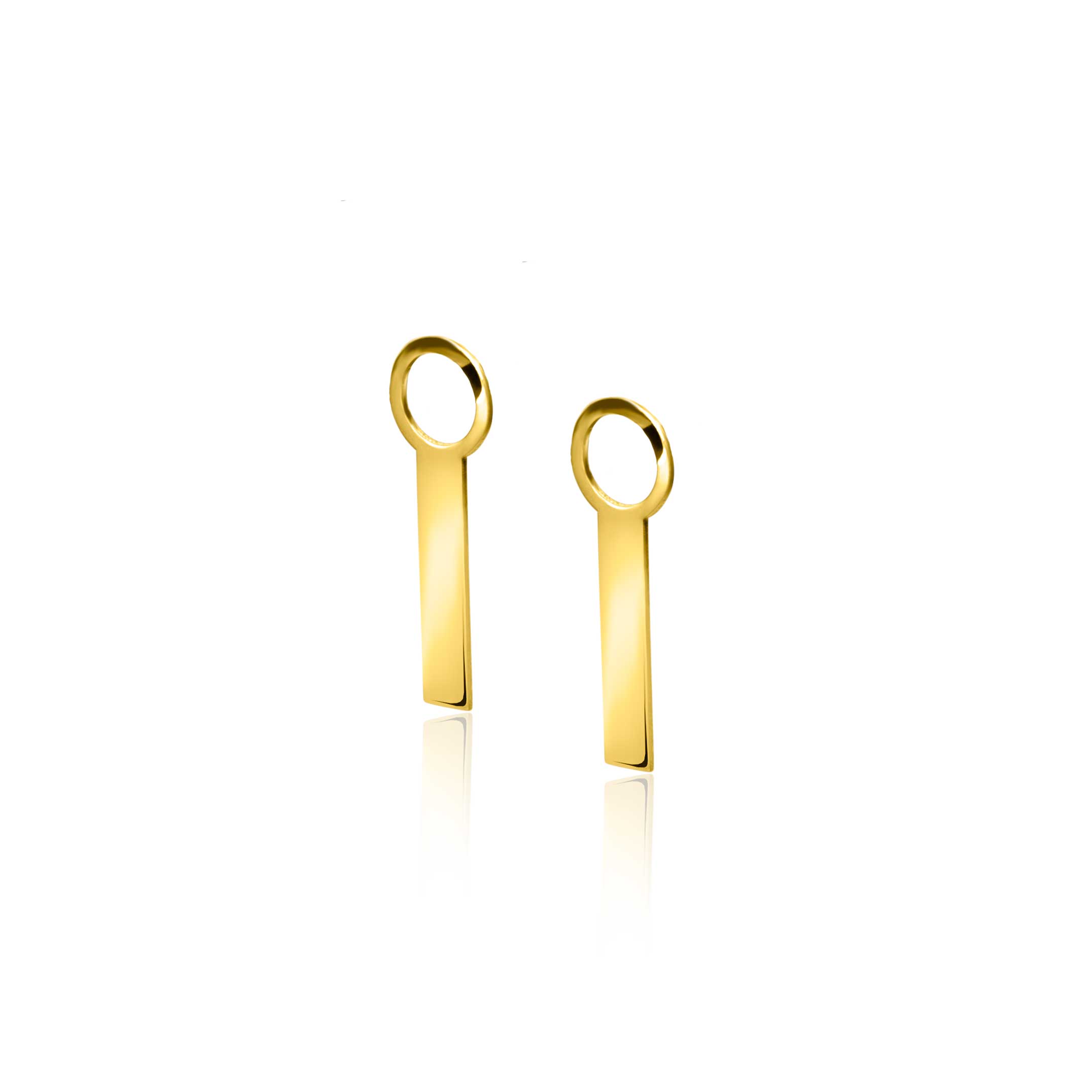 ZINZI 14K Gold Earrings Pendants Bar ZGCH479 (excl. hoop earrings)