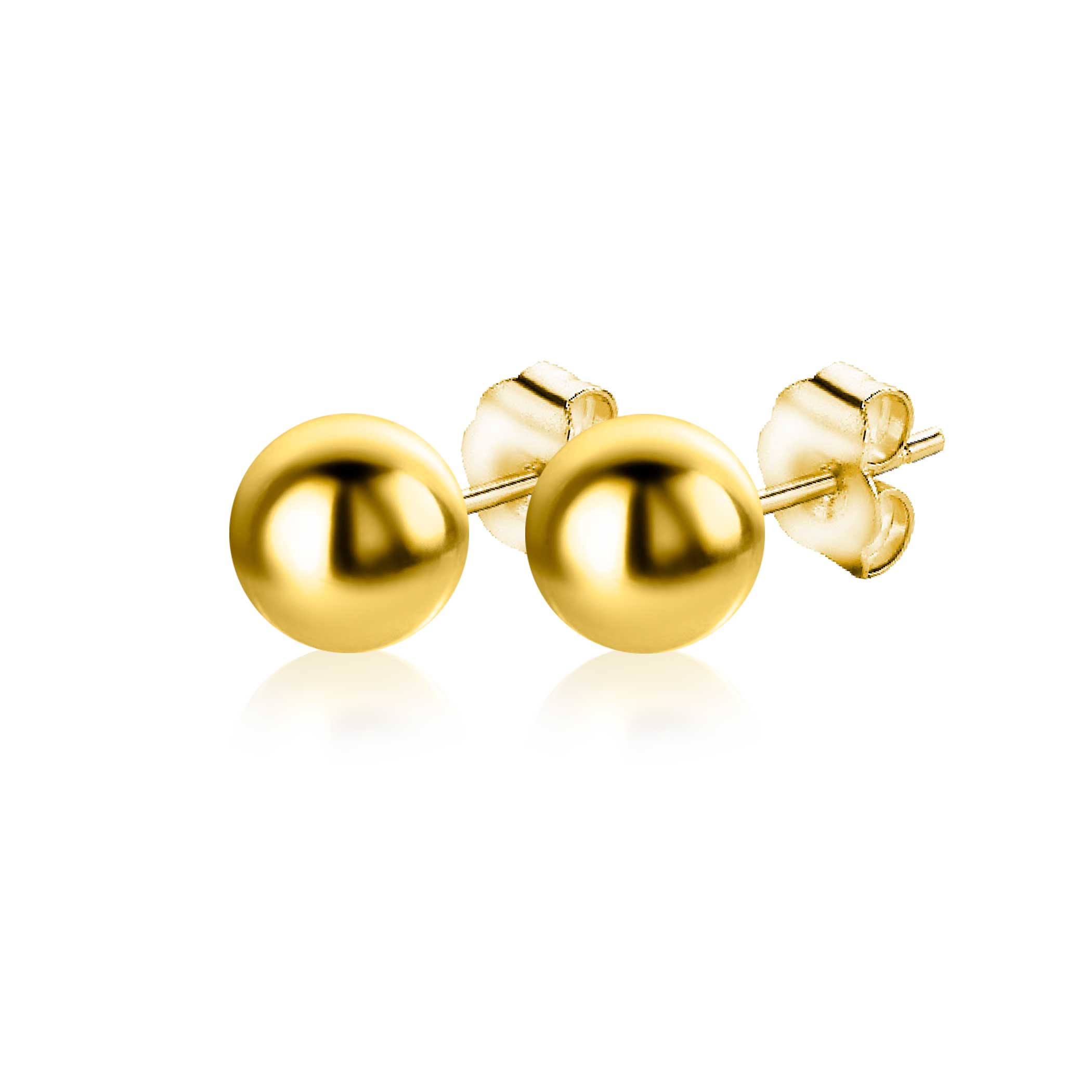 5mm ZINZI 14K Gold Bead Stud Earrings ZGO395