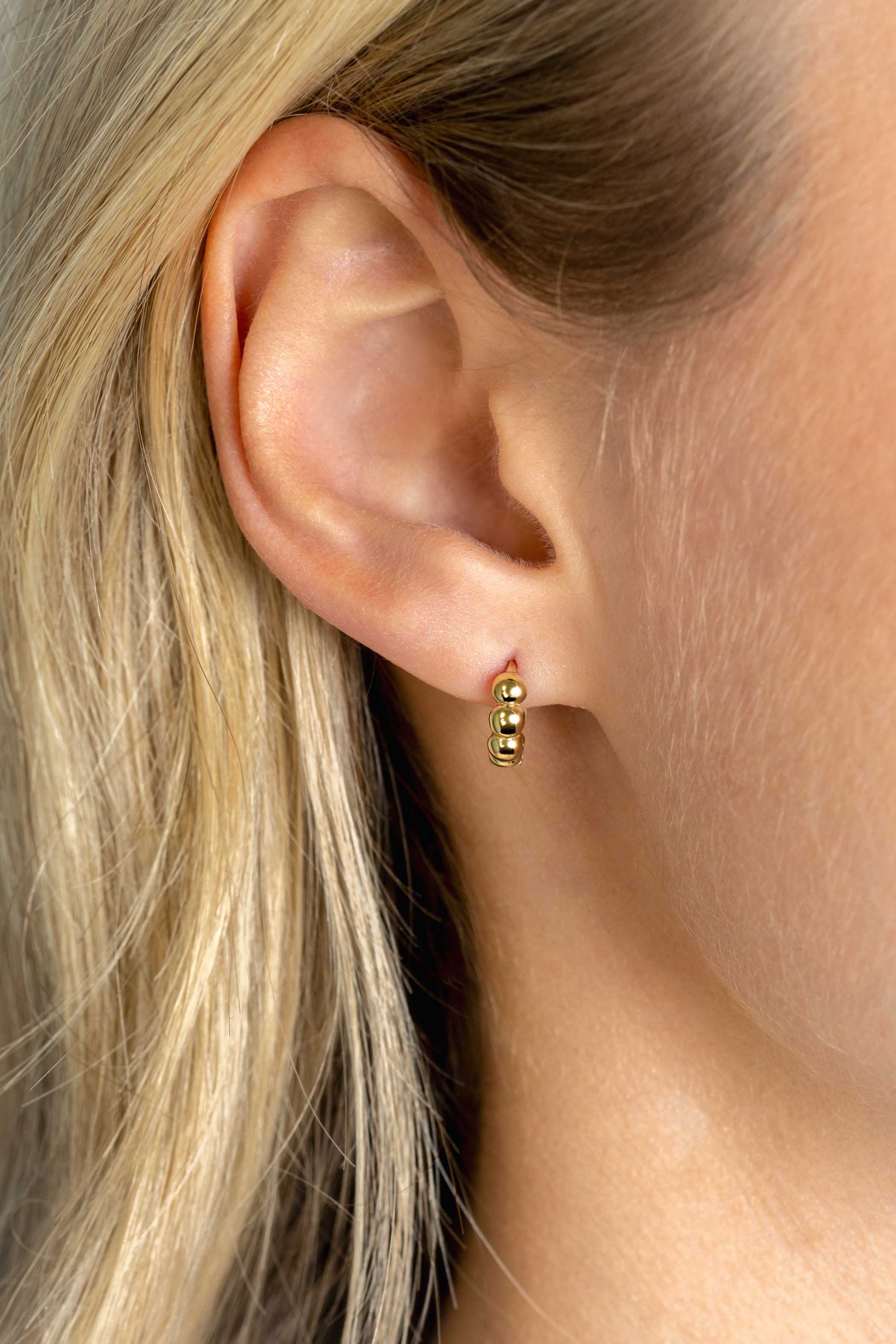 11mm ZINZI 14K Gold Hoop Earrings Beads 11 x 3,3mm ZGO431
