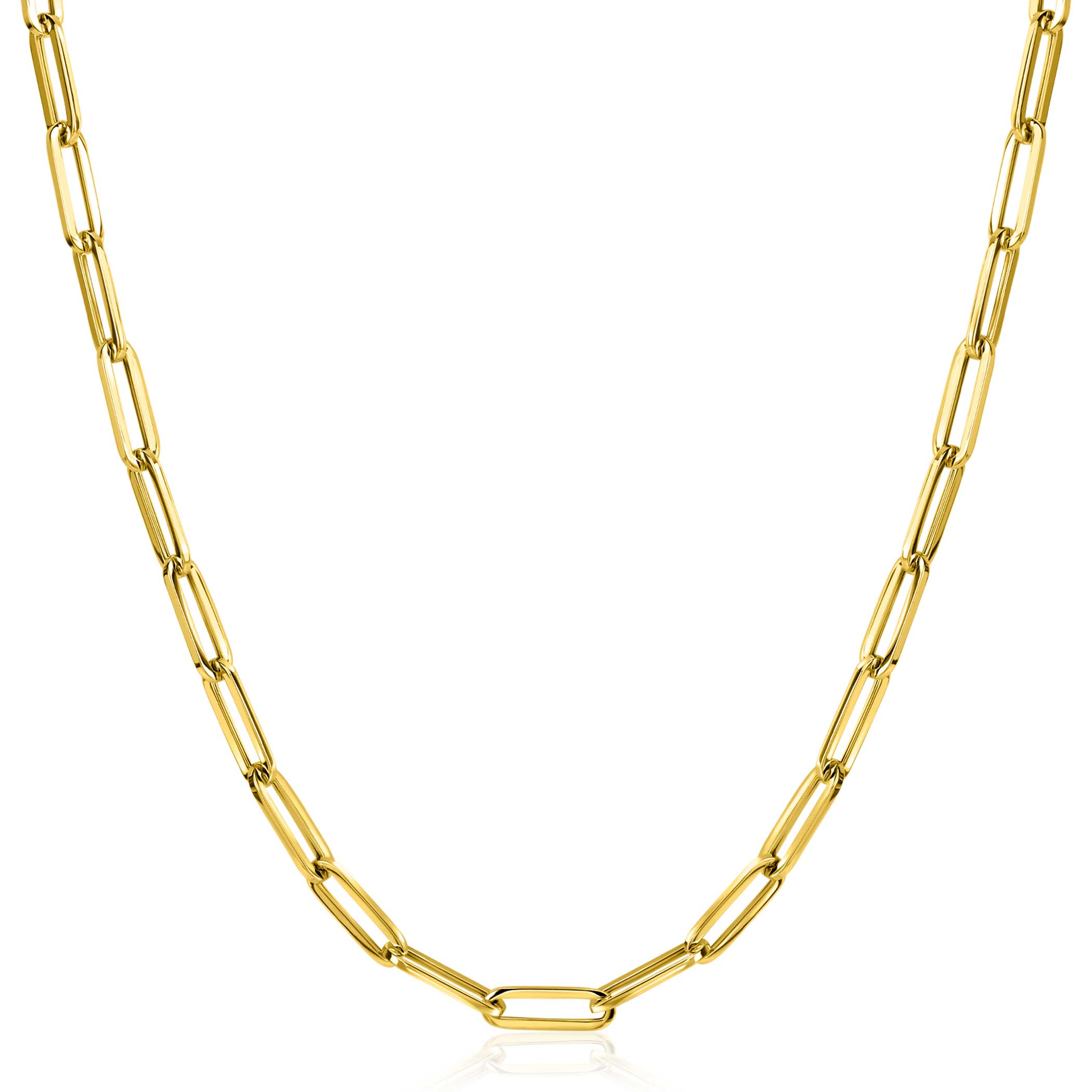 ZINZI 14K Gold Closed Forever Chain Necklace 4,5mm width 43cm ZGC453