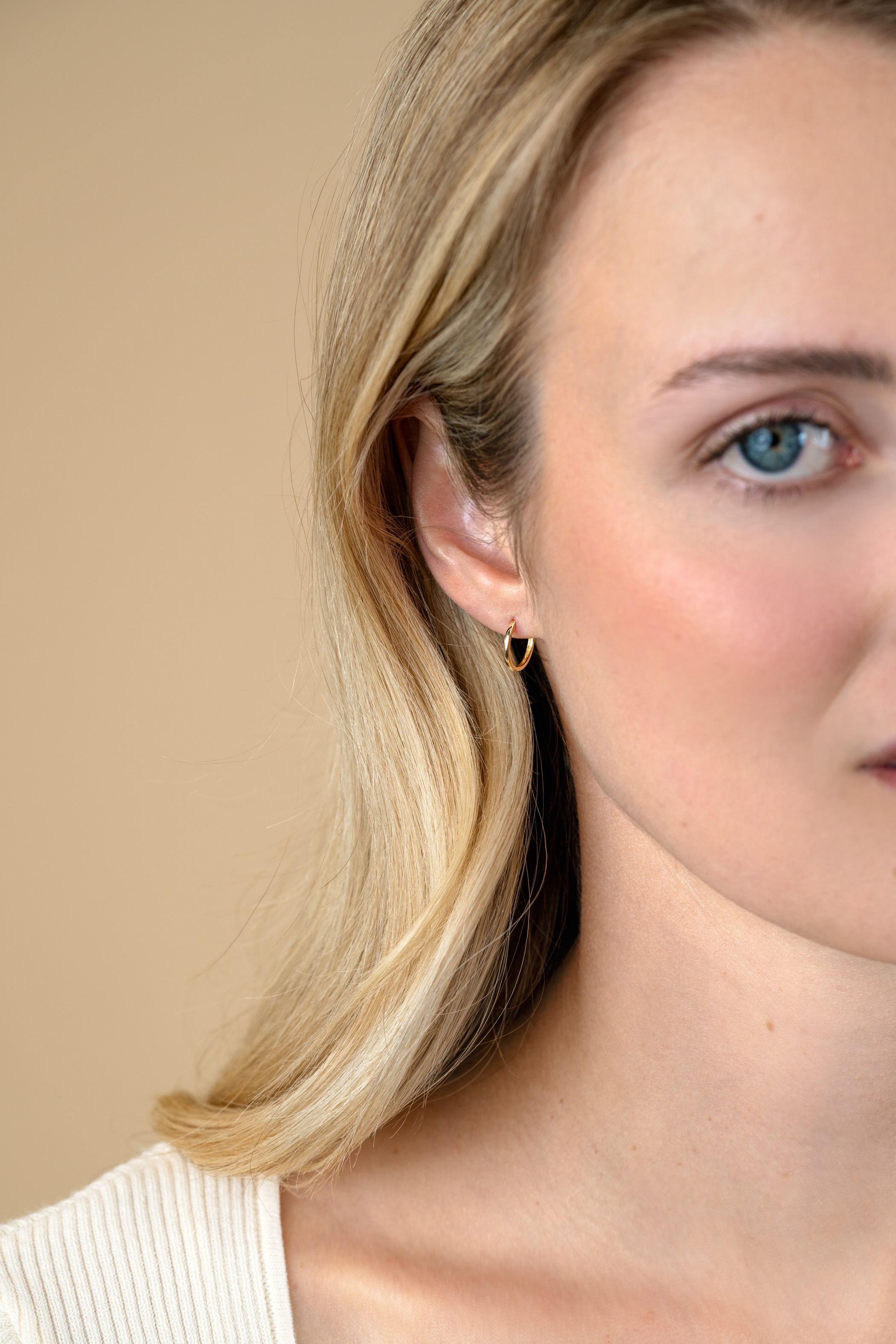 12mm ZINZI 14K Gold Hoop Earrings Small Round Tube 1,2mm width ZGO524