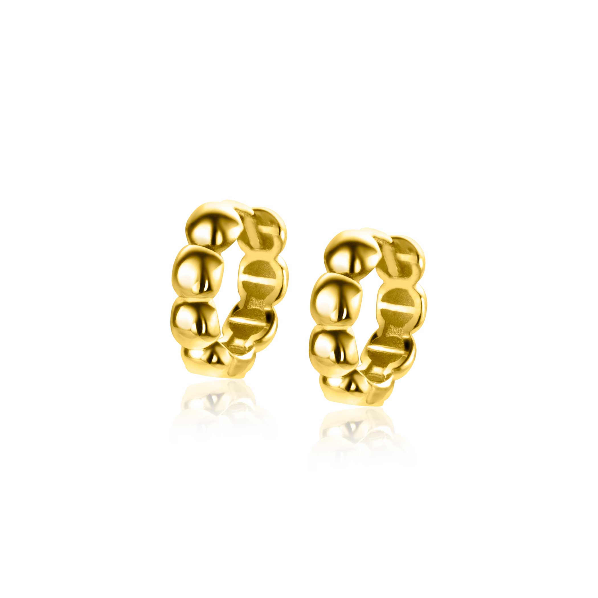 11mm ZINZI 14K Gold Hoop Earrings Beads 11 x 3,3mm ZGO431