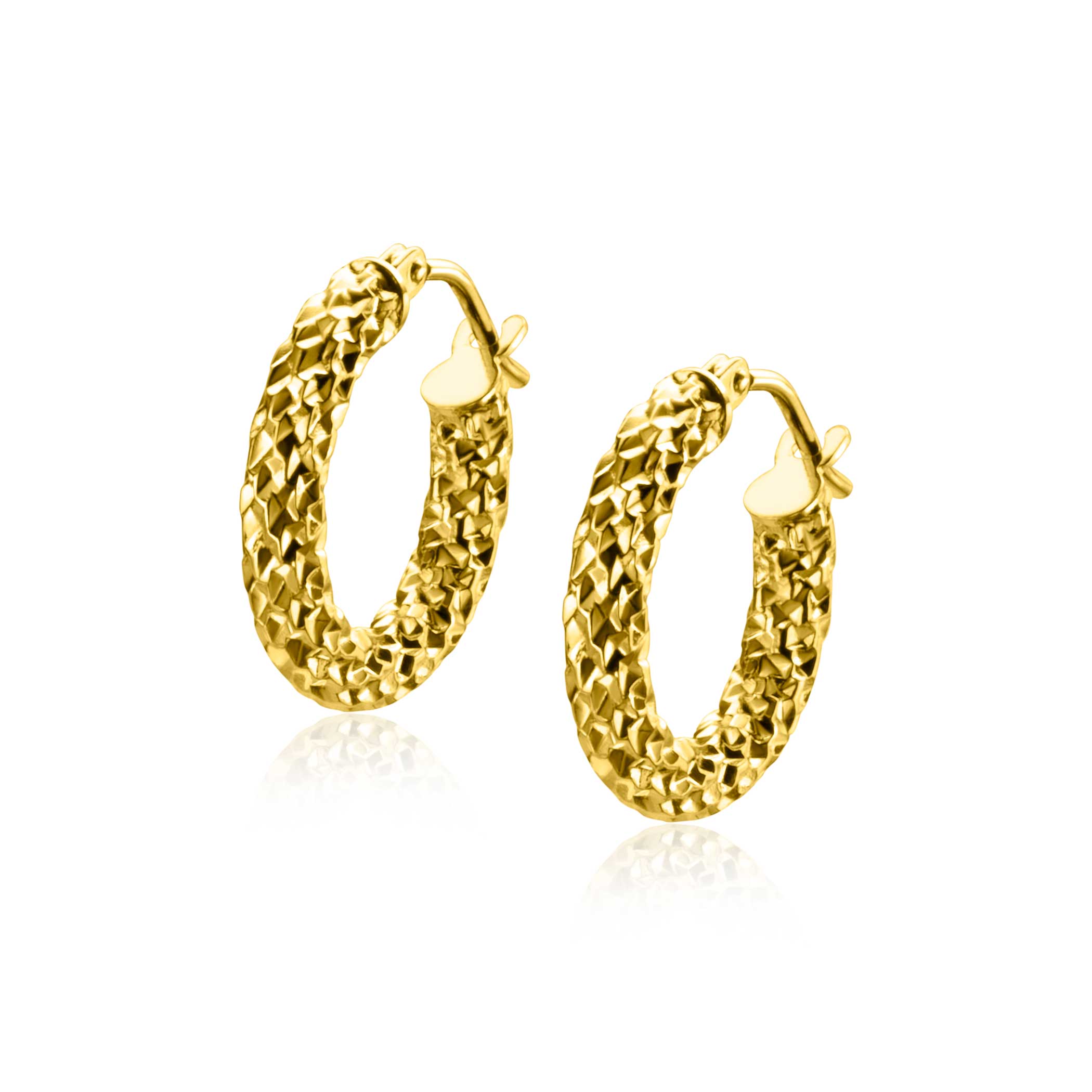 16mm ZINZI 14K Gold Hoop Earrings 3mm width ZGO327