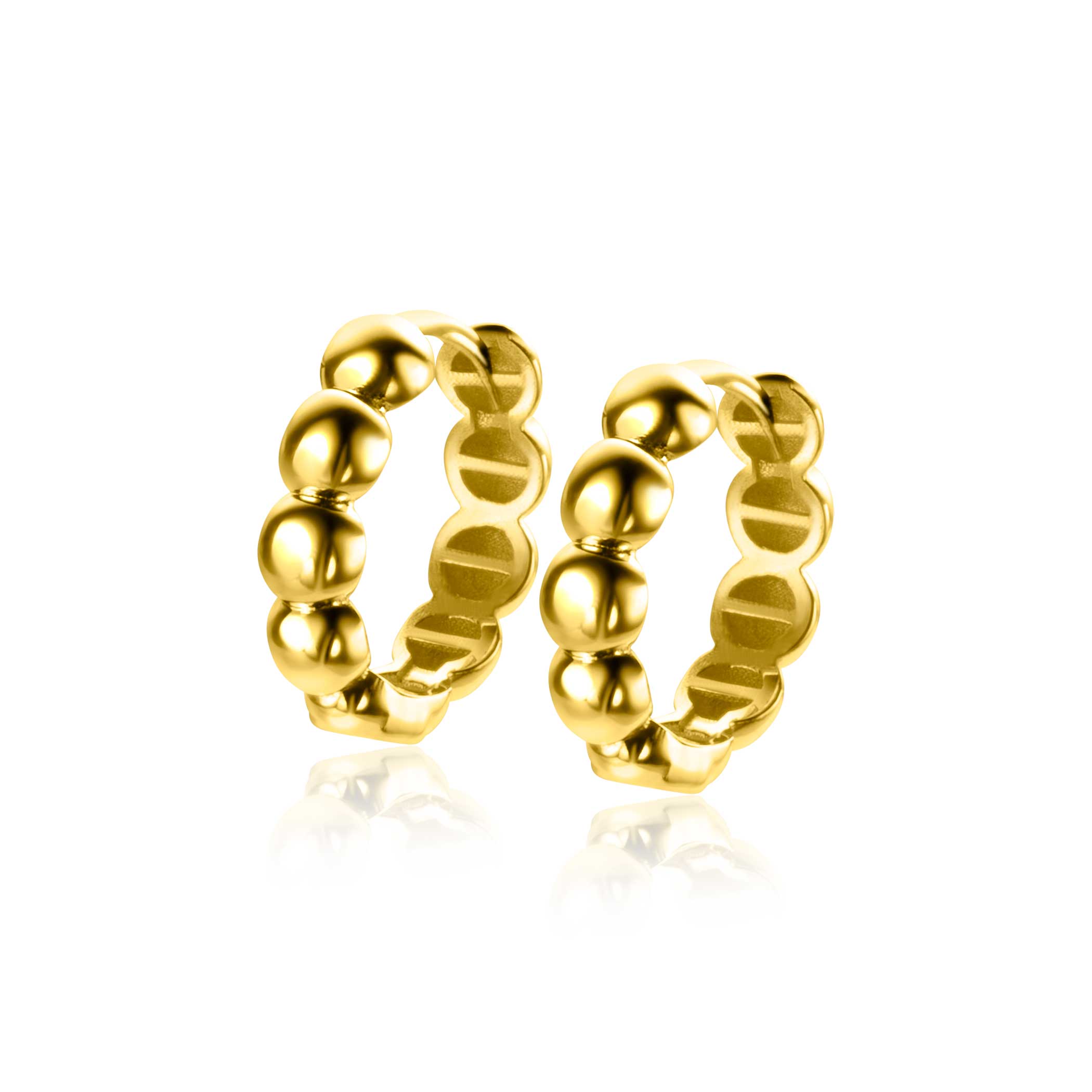 13mm ZINZI 14K Gold Hoop Earrings Beads 13mm x 3,3mm ZGO432