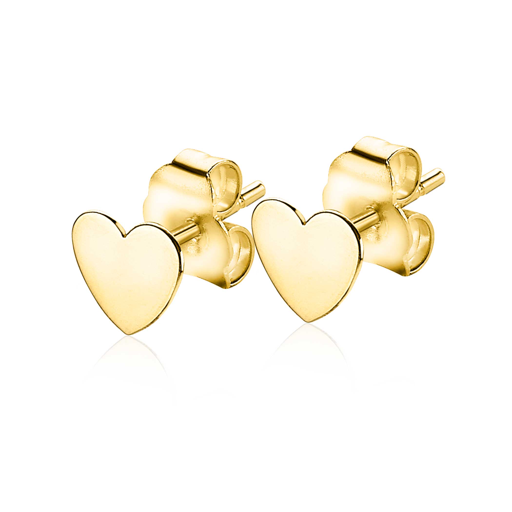 ZINZI 14K Gold Stud Earrings Heart ZGO214