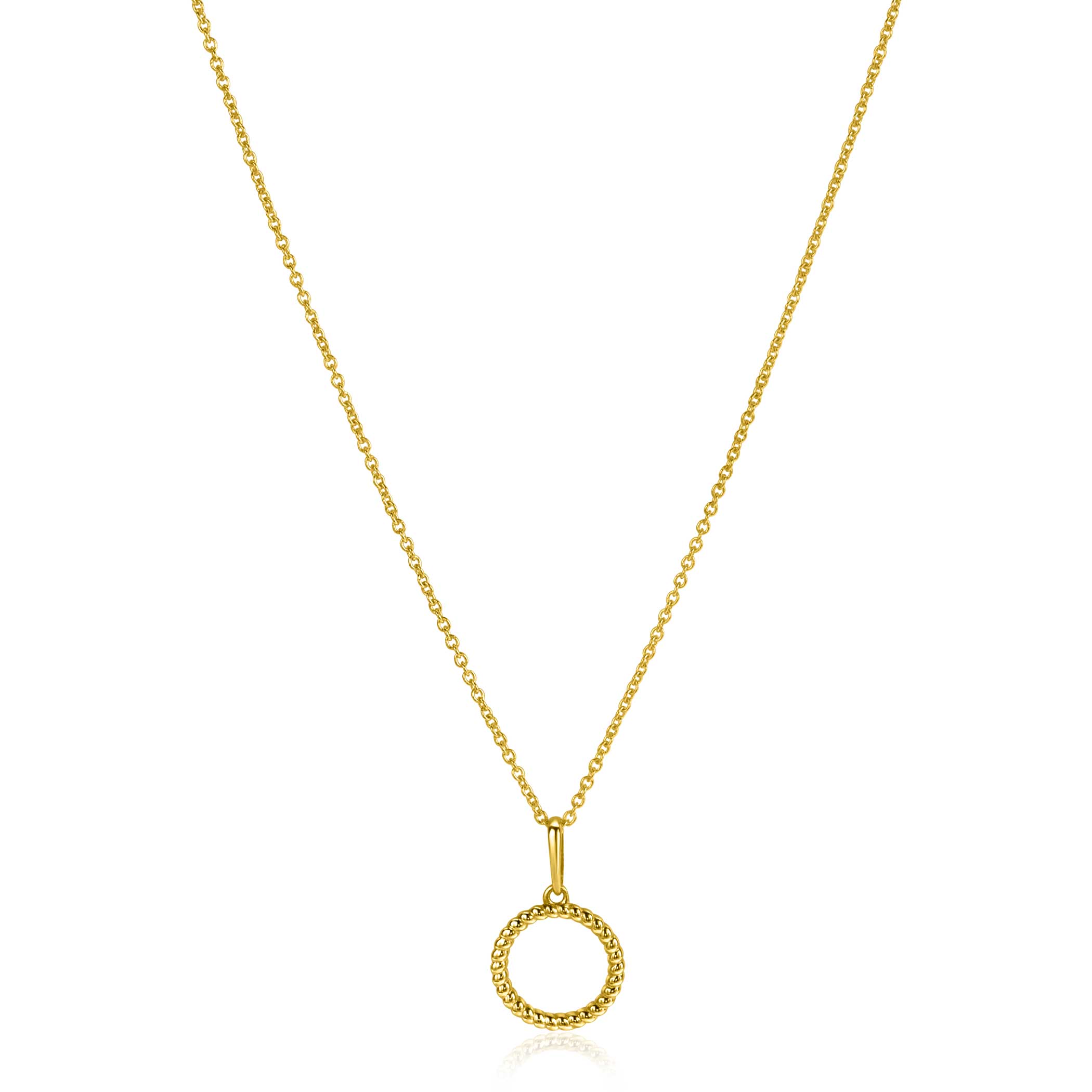 10mm ZINZI 14K Gold Pendant Open Circle Twist ZGH400 (excl. necklace)