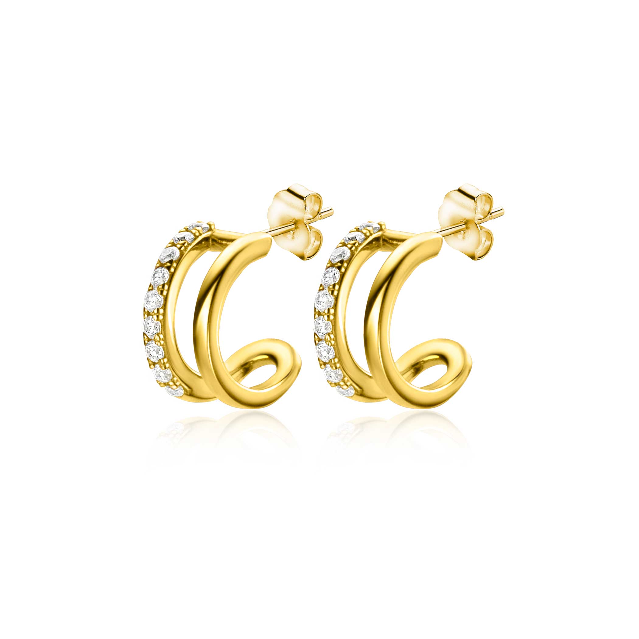 10mm ZINZI 14K Gold Fantasy Stud Earrings ZGO382