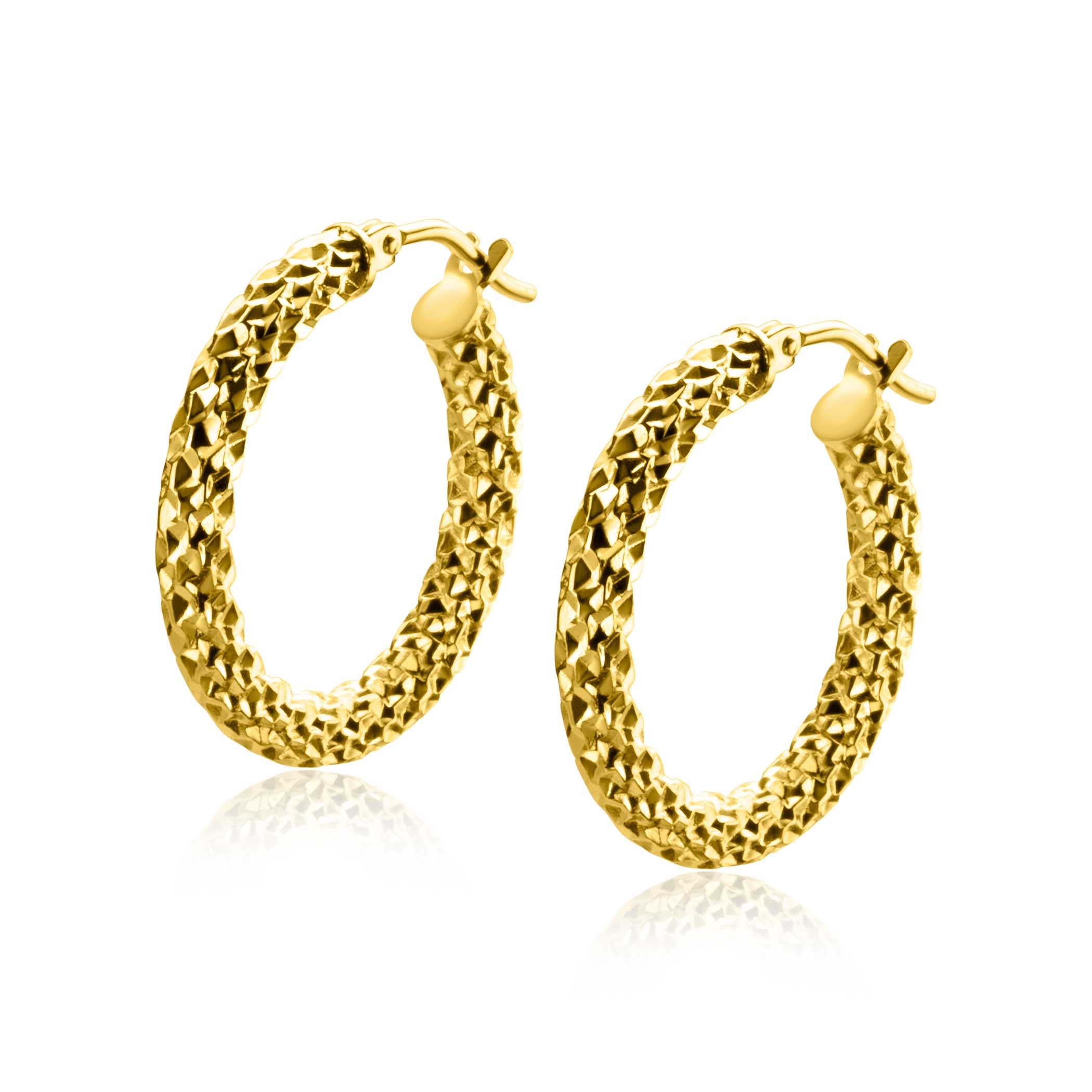 22mm ZINZI 14K Gold Hoop Earrings 3mm width ZGO328