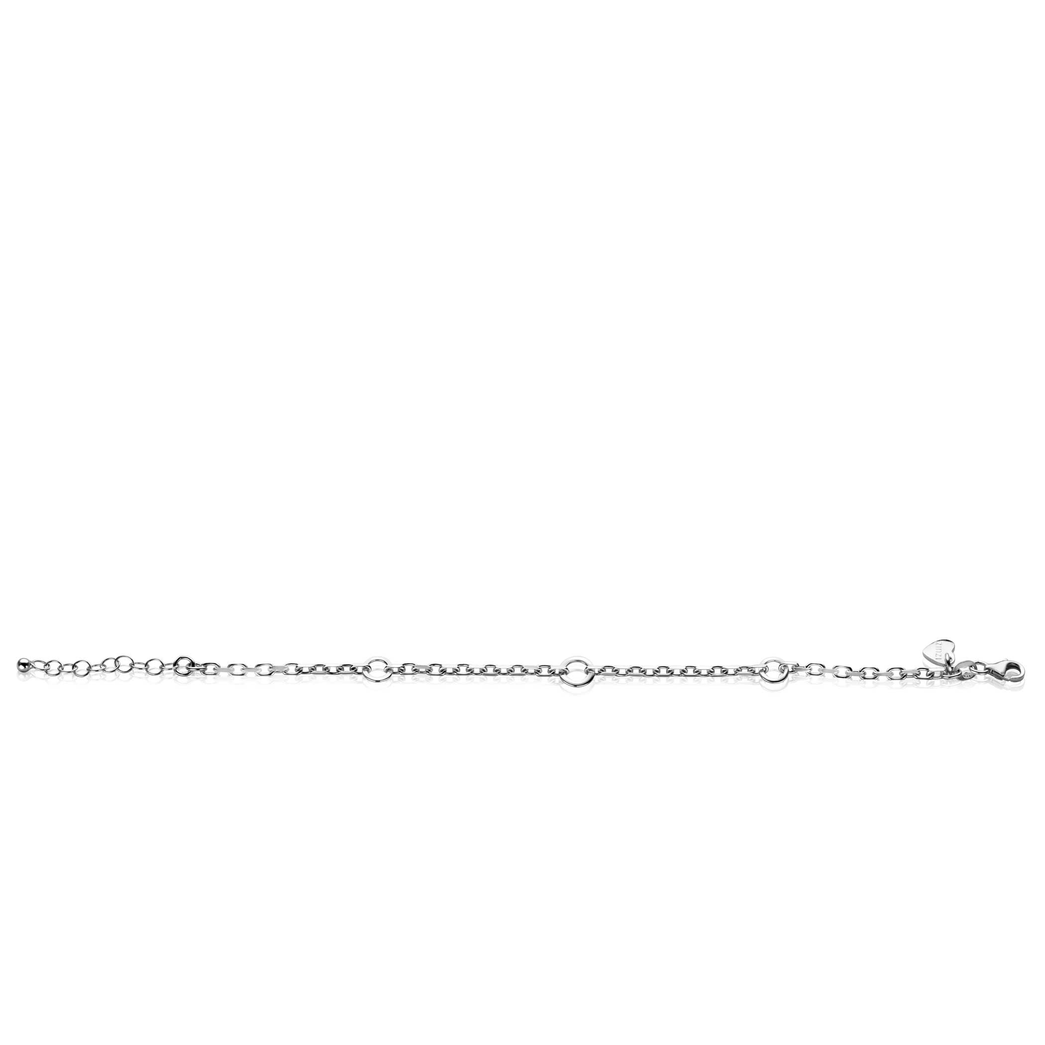 ZINZI Sterling Silver Chain Bracelet with Oval Chains and 3 Round Chains (7mm) 17,5-20cm ZIA-BF88