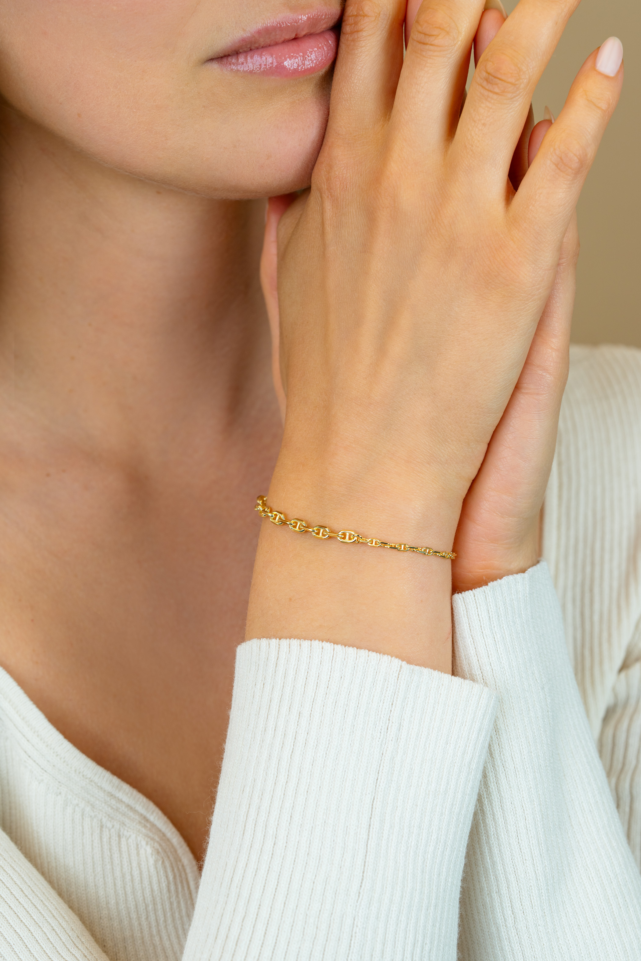 ZINZI zlv. armband gg.verg.marine schakels afl.