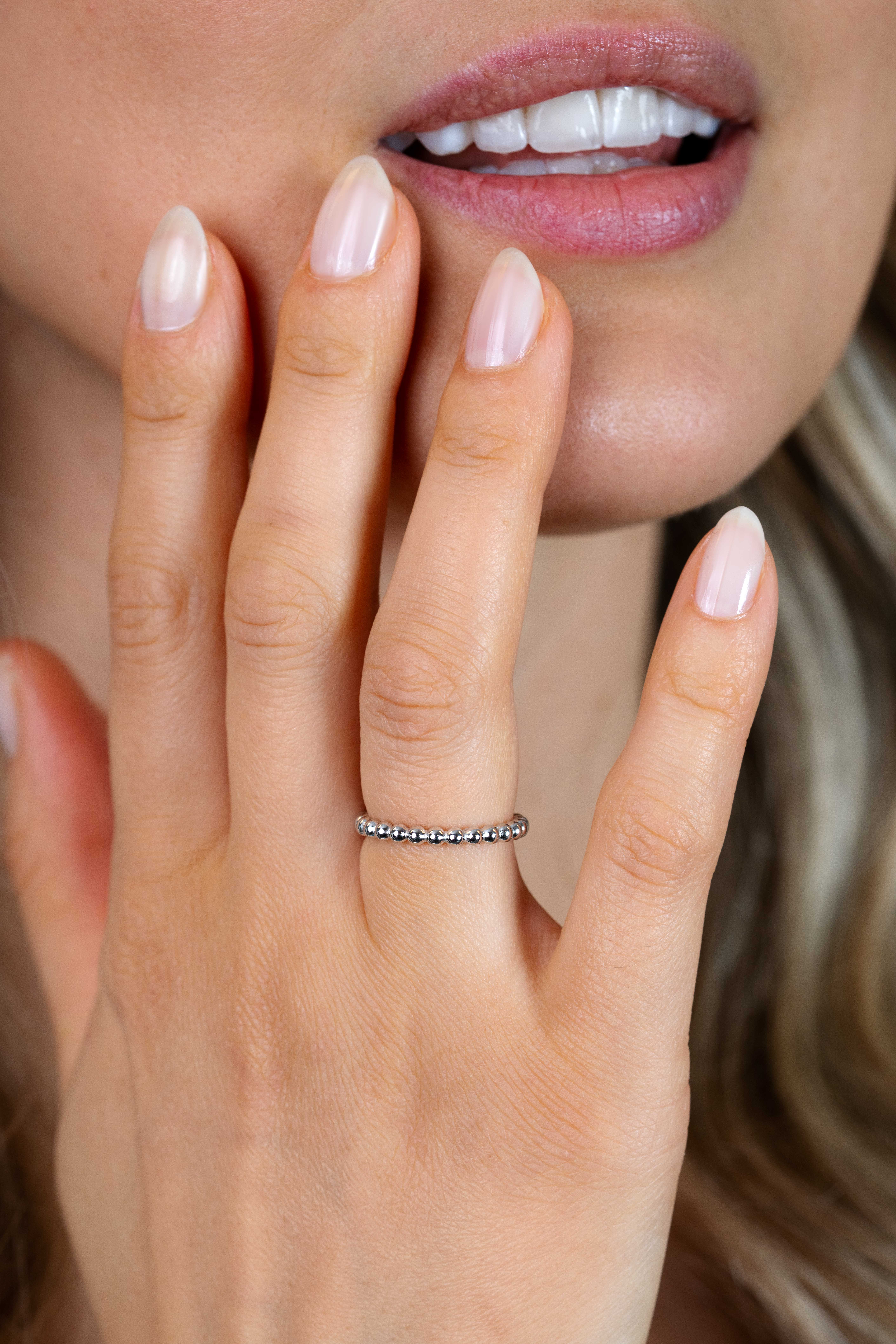 ZINZI Sterling Silver Ring Shiny Beads ZIR923