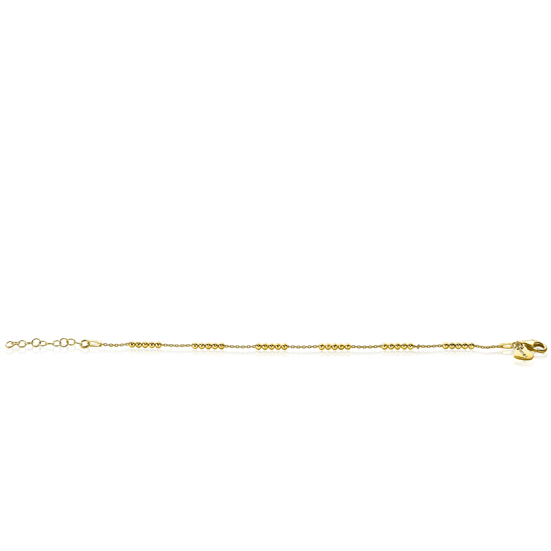 ZINZI Gold Plated Sterling Silver Chain Bracelet with Beads ZIA2182G