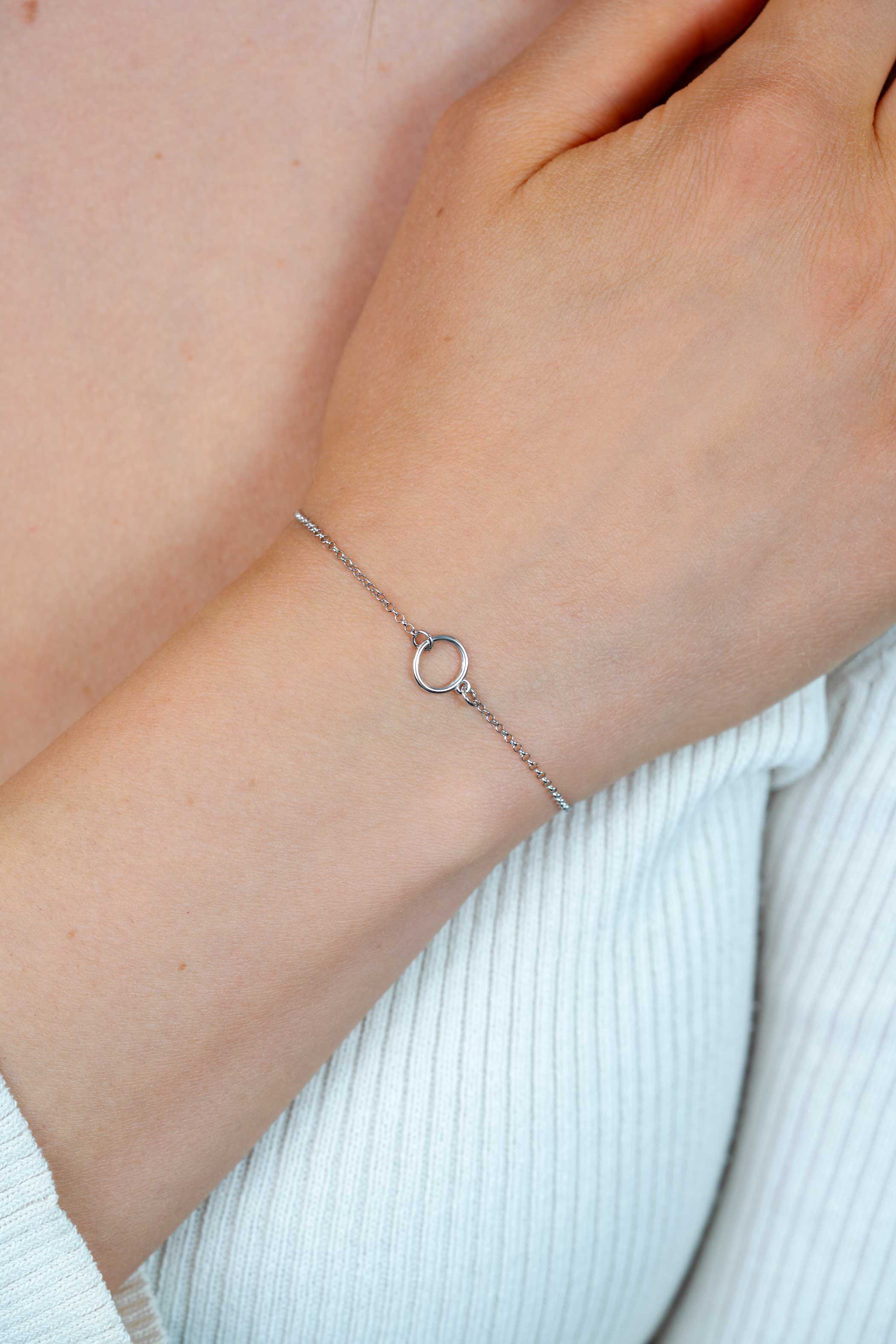 ZINZI Sterling Silver Bracelet with Open Circle 16,5-19cm ZIA2523