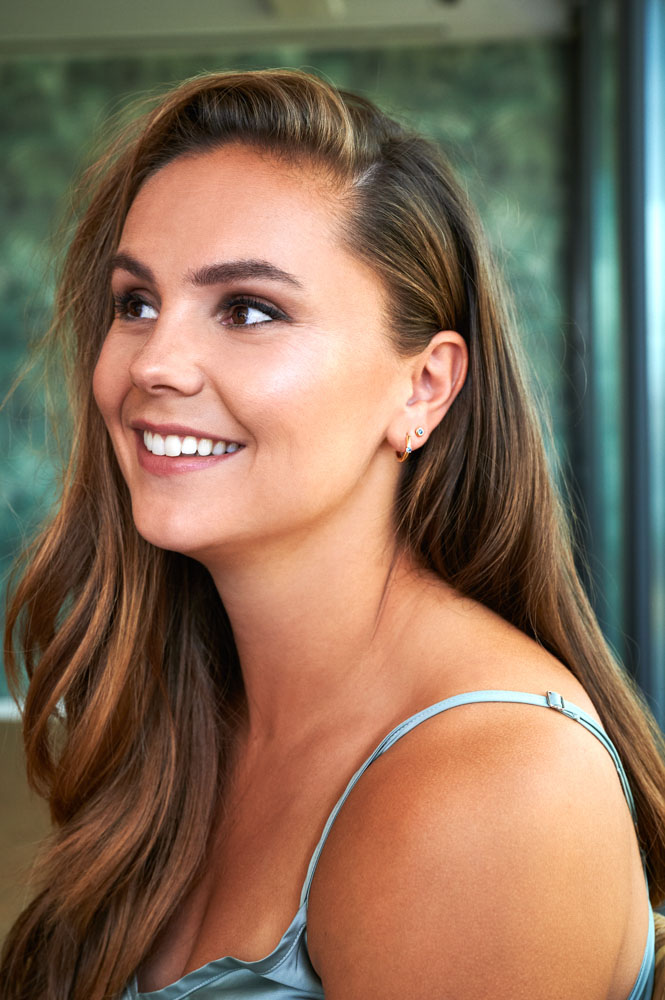 DECEMBER Hoop Earrings 13mm Gold Plated with Birthstone Blue Topaz Zirconia