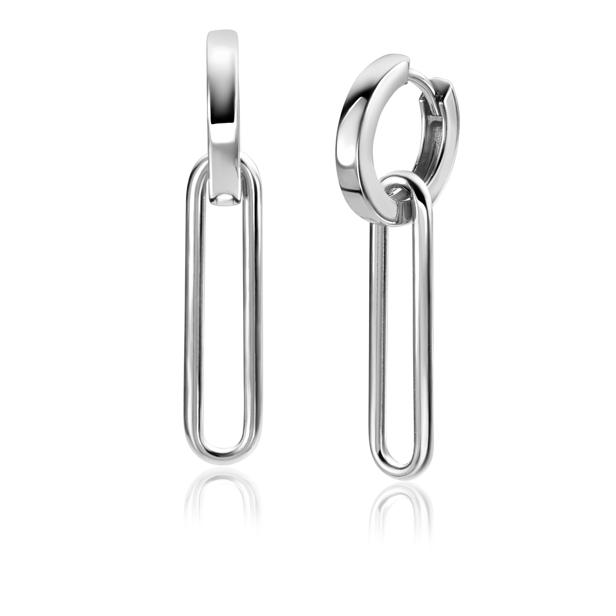 28mm ZINZI Sterling Silver Earrings Pendants Open Oval ZICH2416 (excl. hoop earrings)