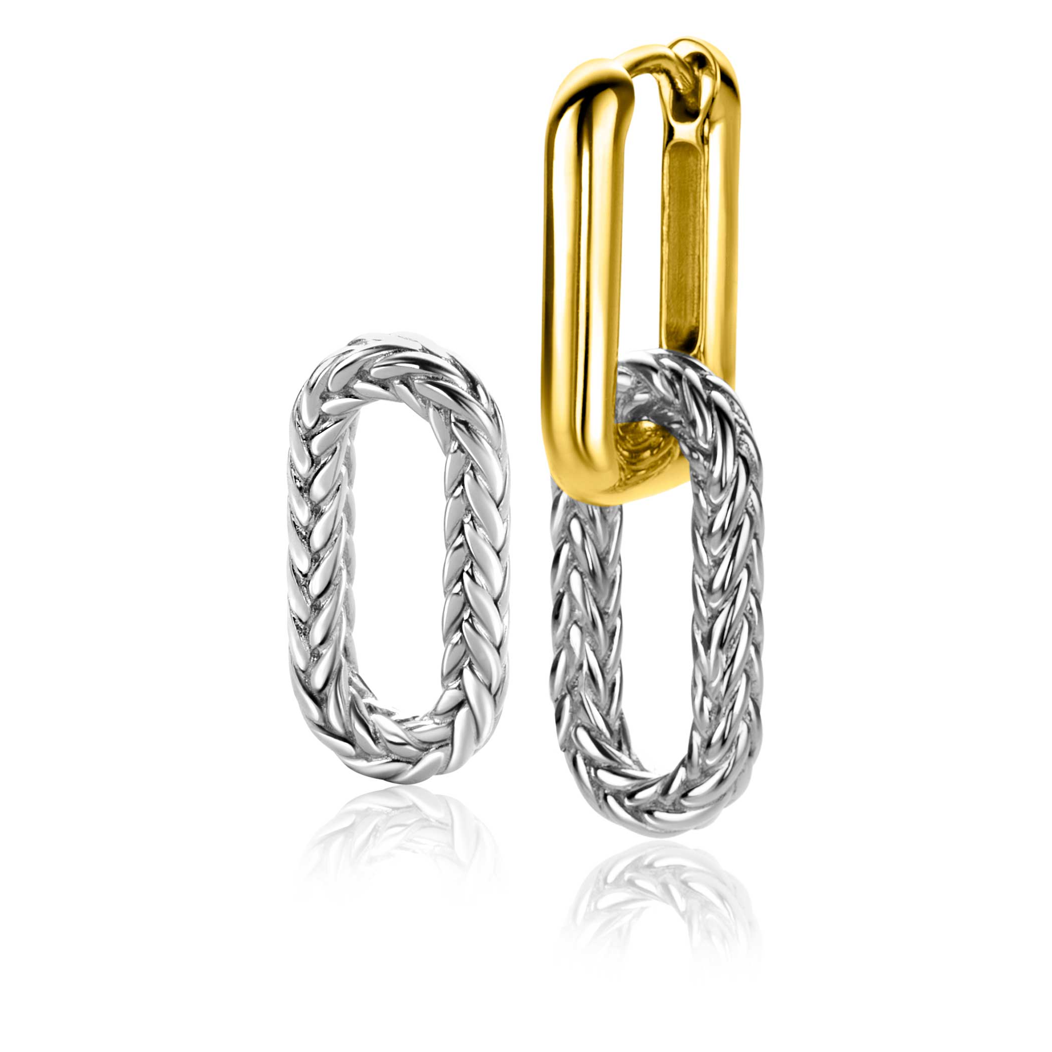 20mm ZINZI Sterling Silver Earrings Pendants Oval with Rope Design ZICH2553 (excl. hoop earrings)