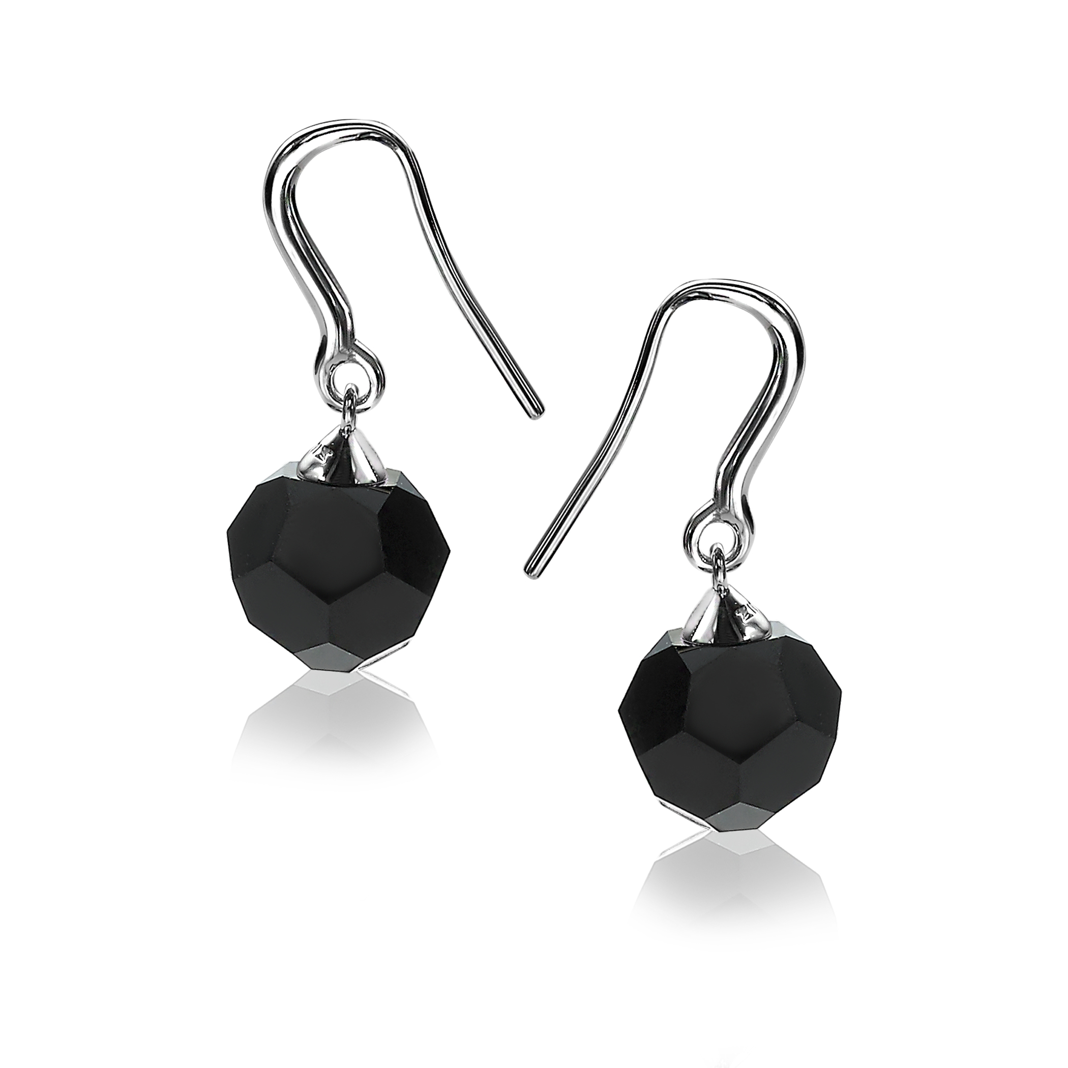 ZINZI Sterling Silver Drop Earring Beads Black ZIO266Z