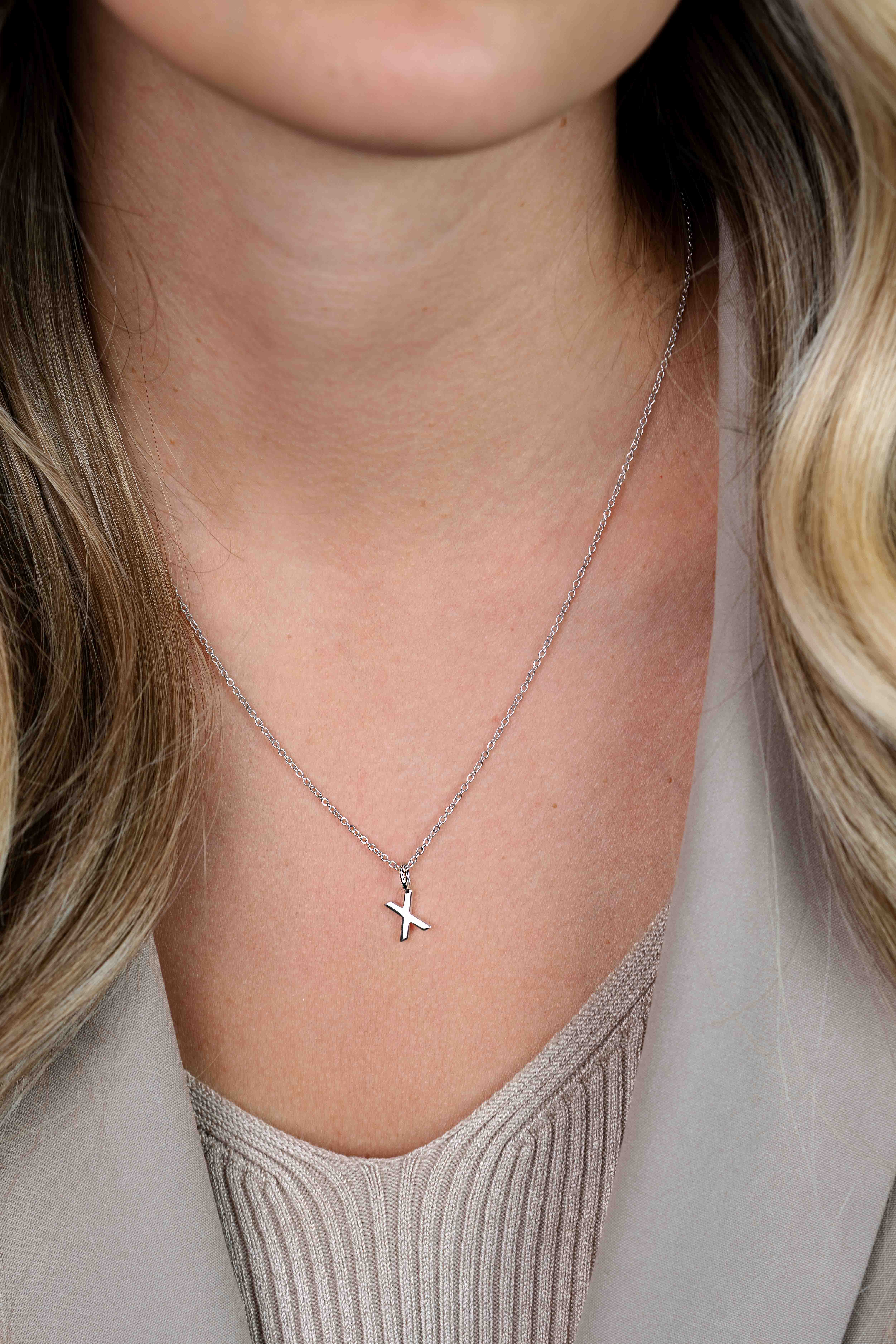 ZINZI Sterling Silver Letter Pendant X ZIH2140X