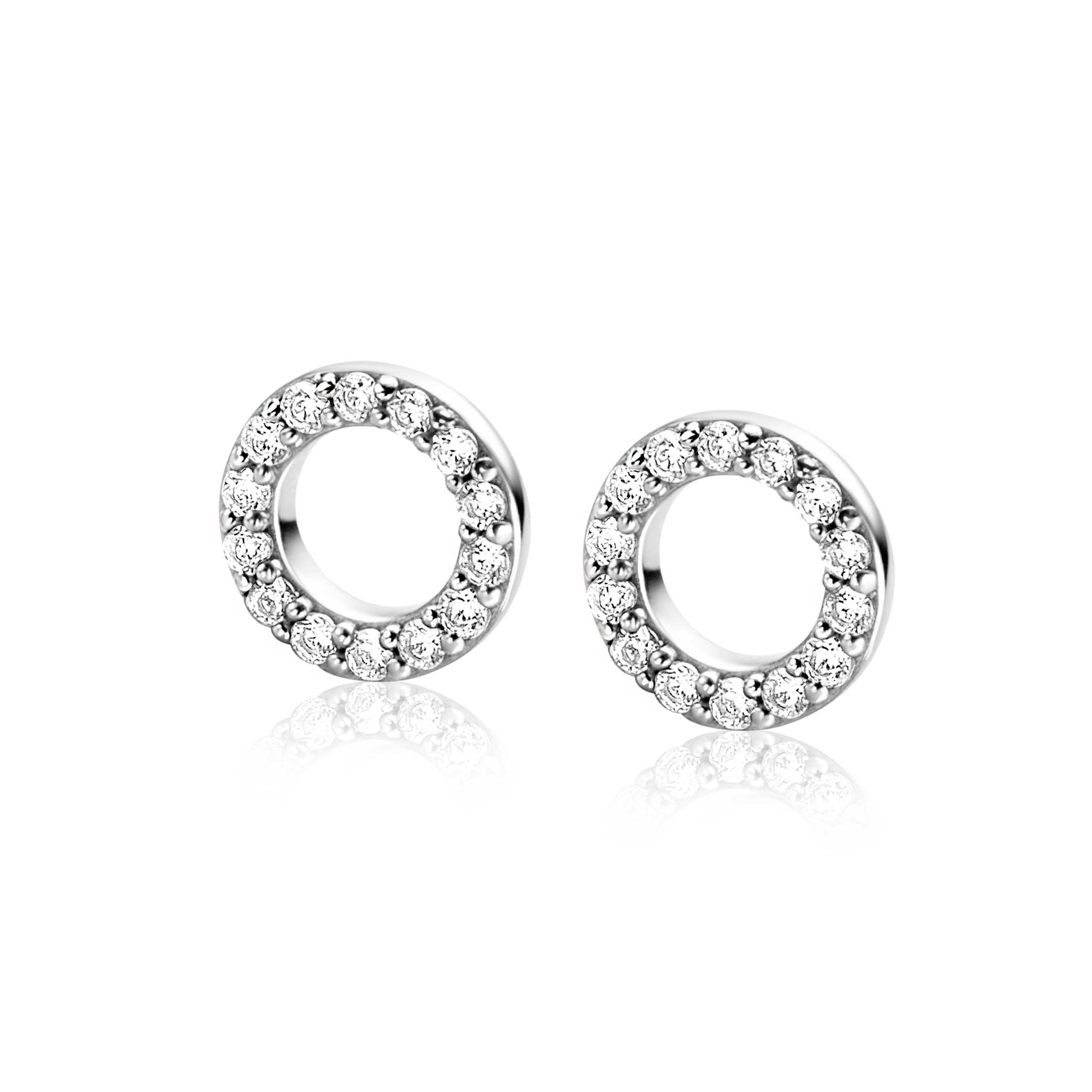 7,5mm ZINZI Sterling Silver Earrings Pendants Round White Zirconias ZICH2550 (excl. hoop earrings)