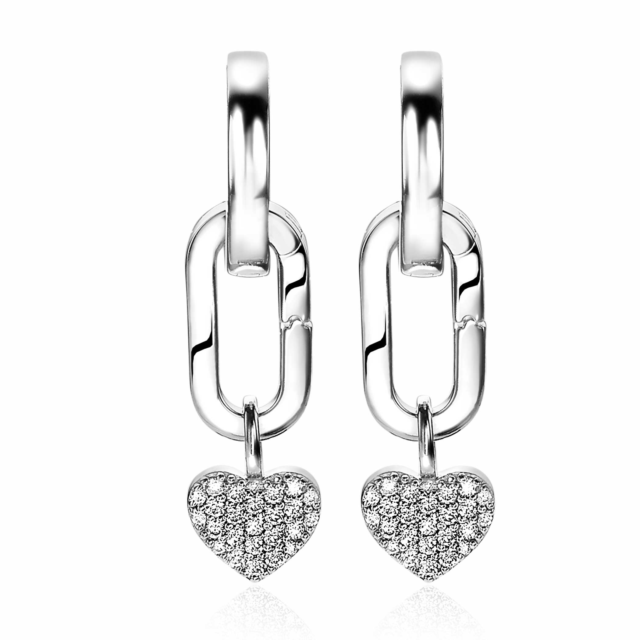 16mm ZINZI Sterling Silver Earrings Pendants Oval Clasp for Charms ZICH2060 (excl. hoop earrings)